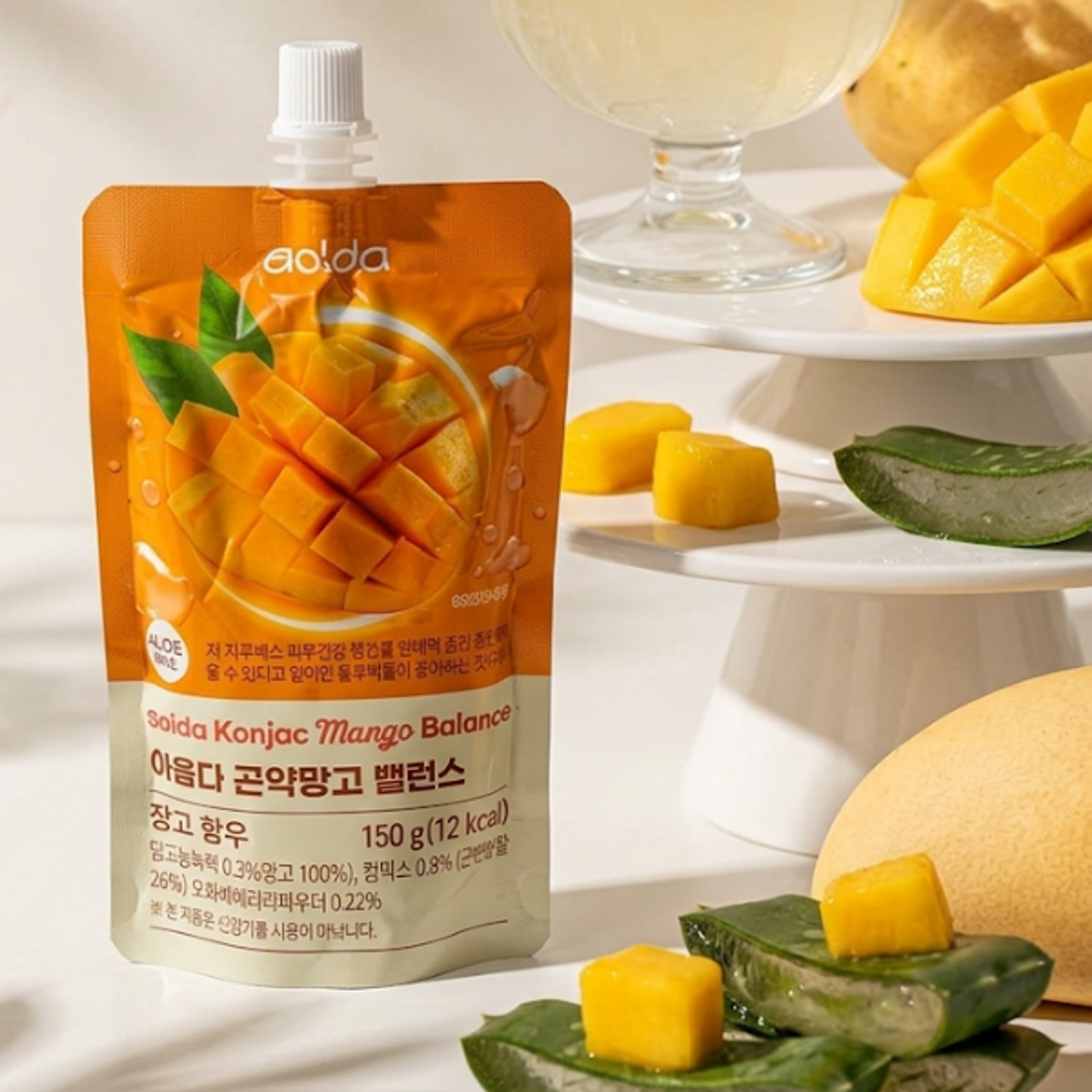 AOLDA Konjac Jelly Mango 150g | Kalorienarmer Frucht Jelly Snack