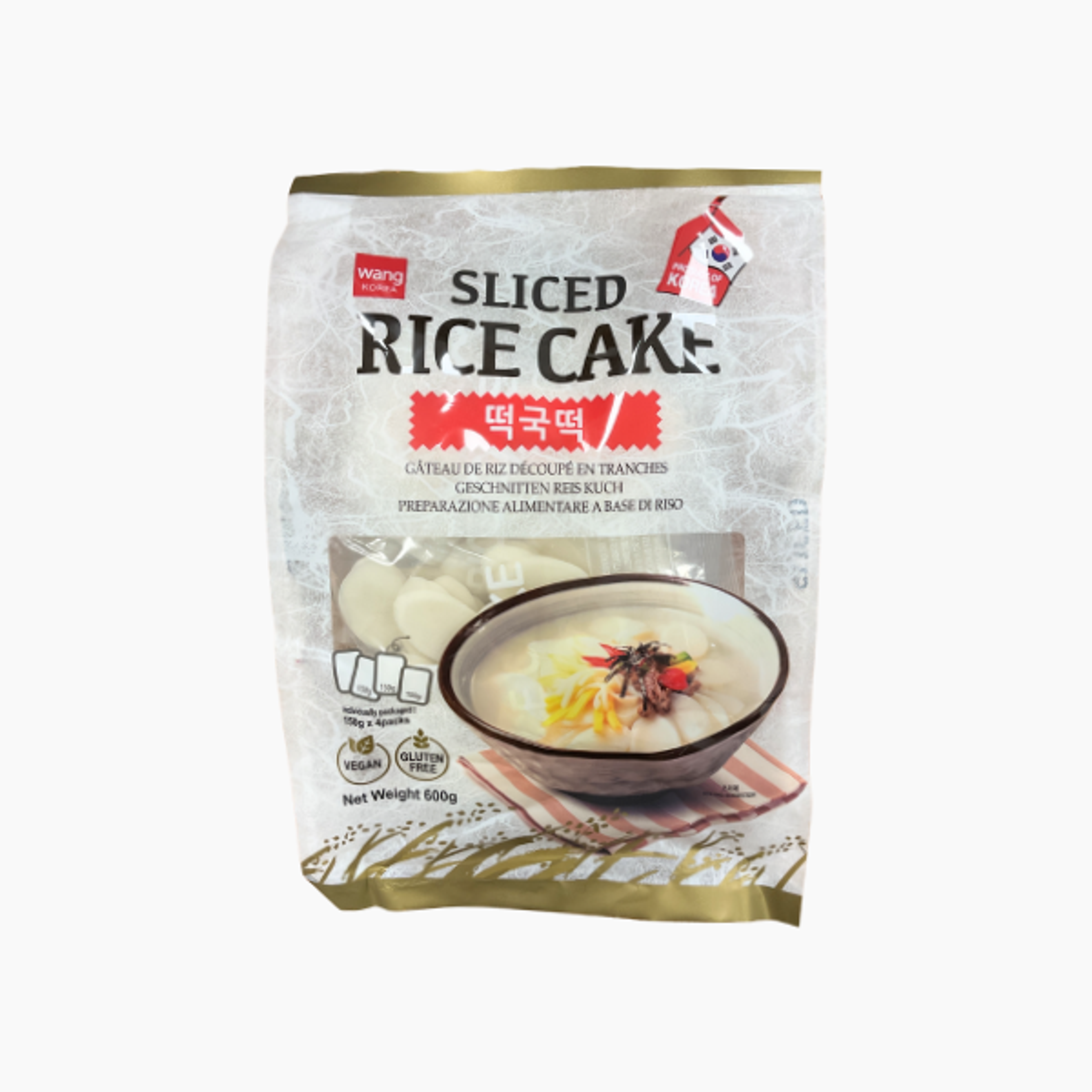 WANG Sliced Rice Cake 600g | Koreanische Reiskuchen-Scheiben für traditionelle Gerichte
