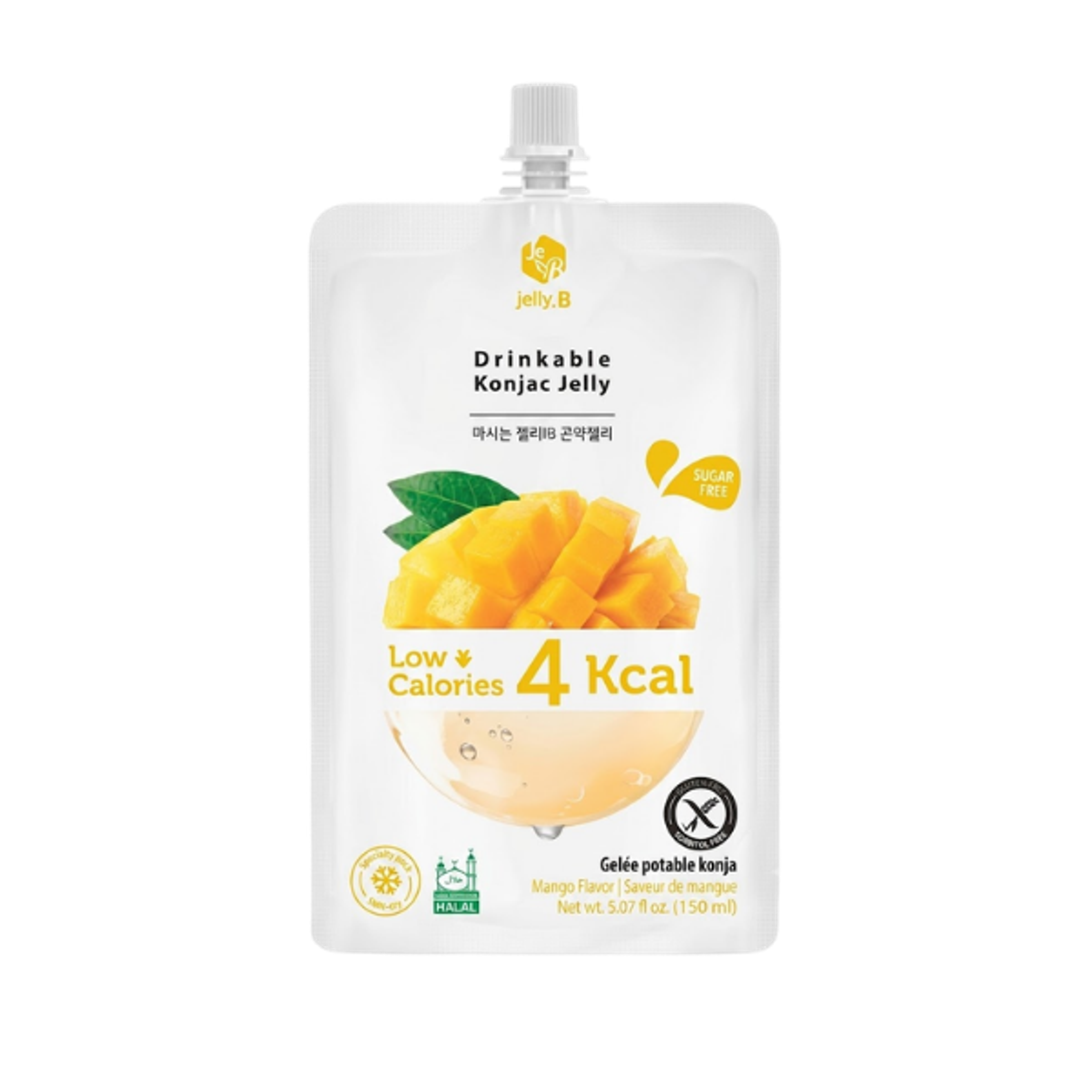 Jelly.B Drinkable Konjac Jelly Mango - Erfrischendes und gesundes Getränk, 150ml