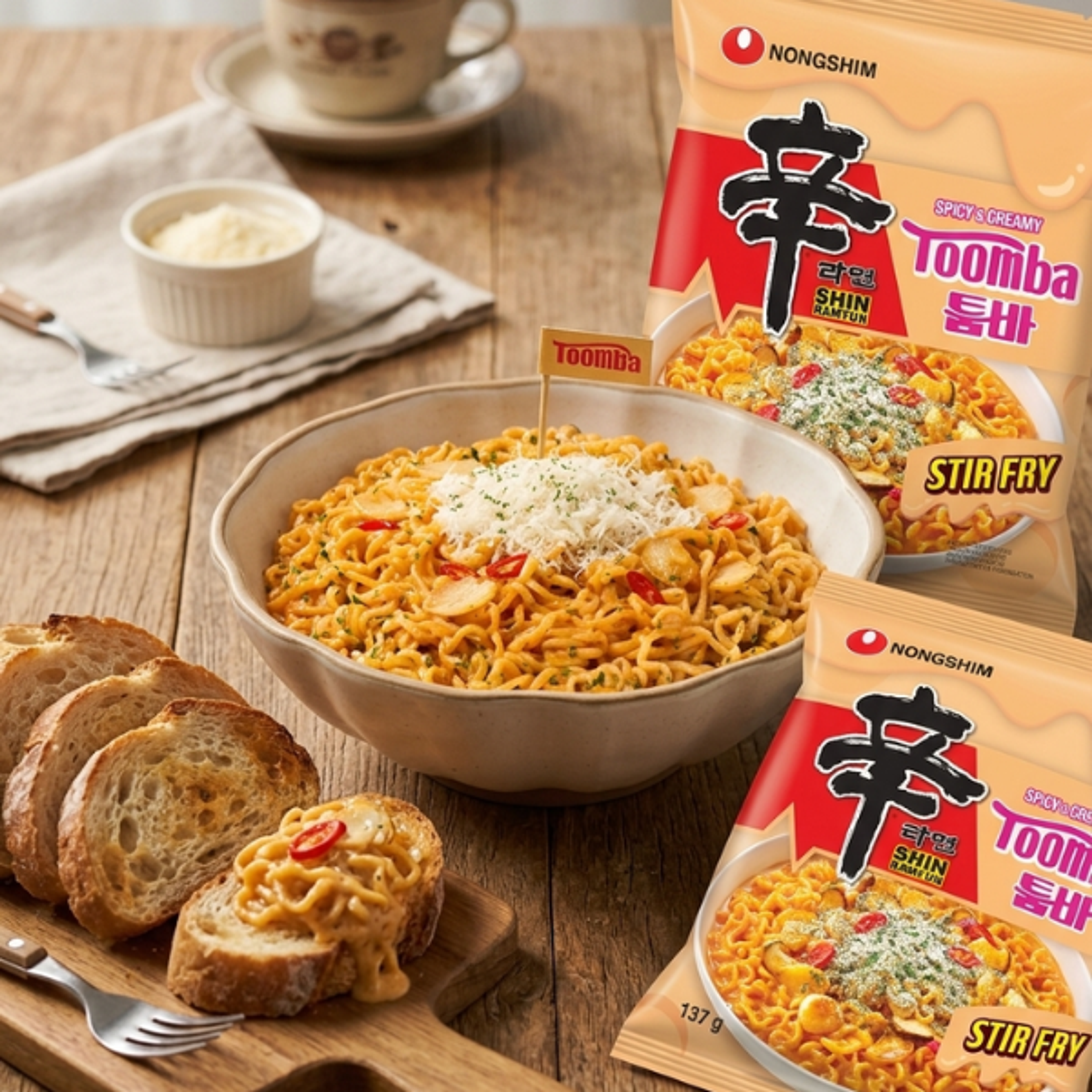 NONGSHIM Shin Ramyun Toomba Stir Fry 137g | Koreanische Instant-Nudeln mit cremig-scharfer Sauce