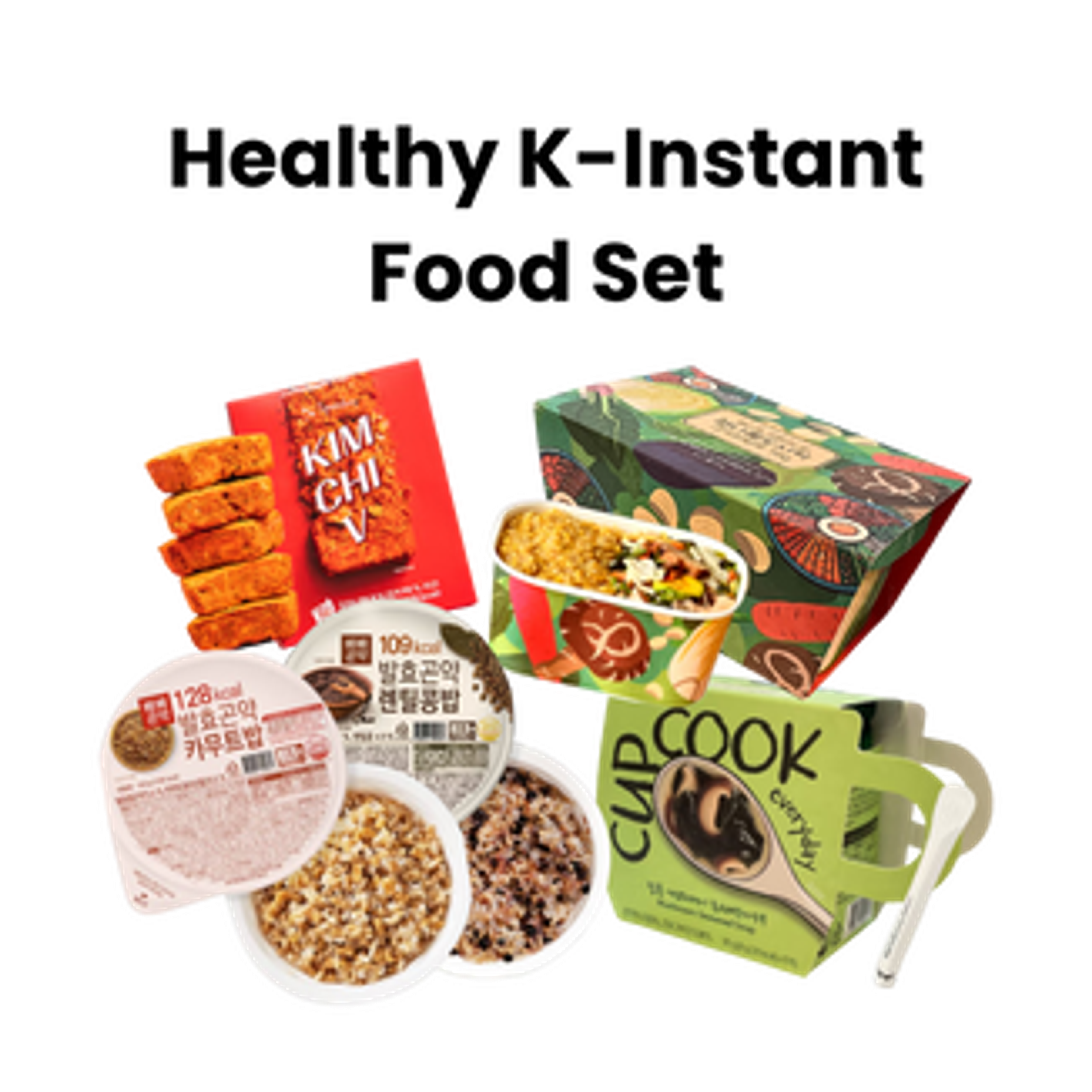 Healthy K-Instant Food Set | Premium-Koreanische Mahlzeitenbox mit Bibimbap, Suppe & Reisbowls