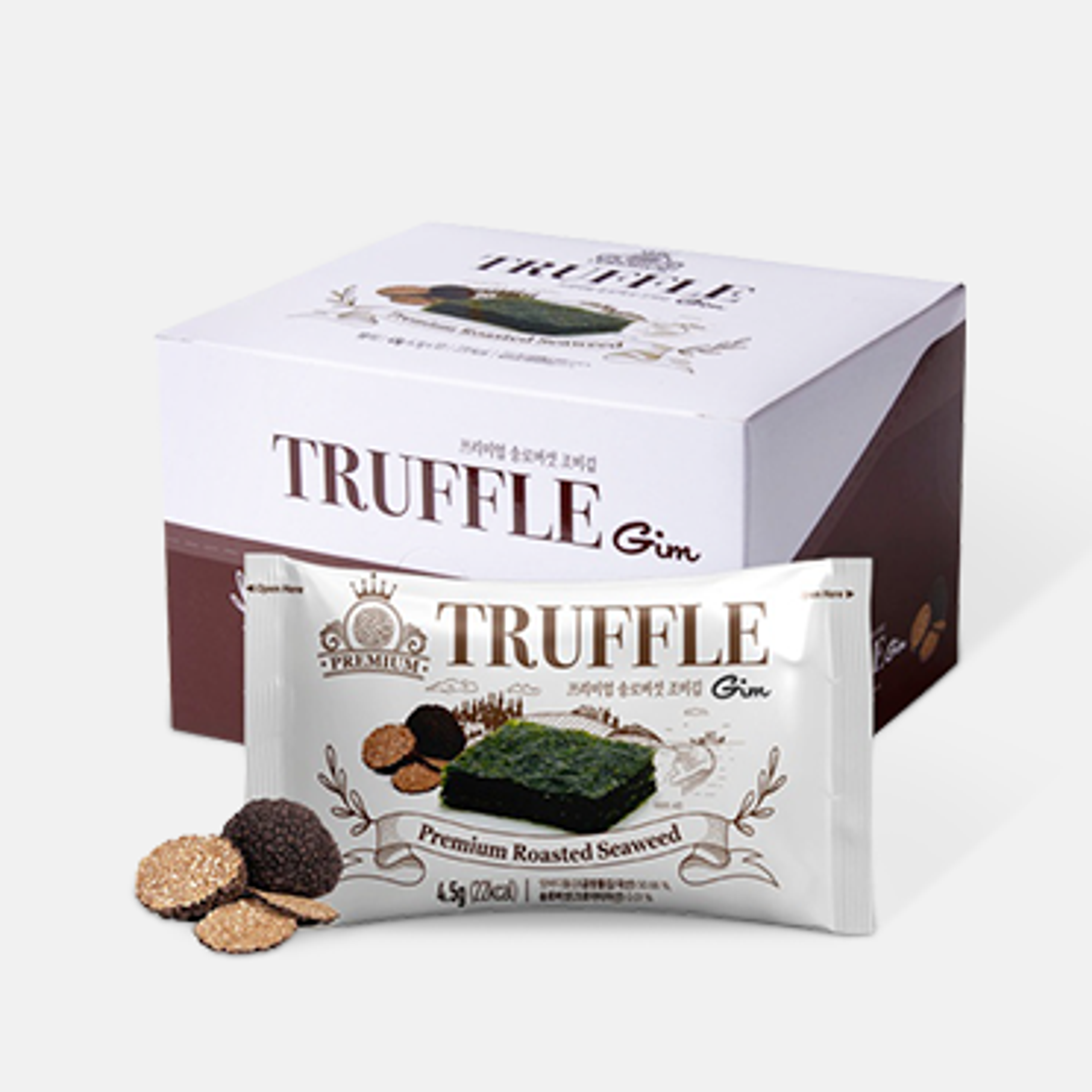 Genießen Sie die gesunde Fusion von Meeresaromen und Trüffelnoten in jedem Bissen von "Gim's Seetang-Snack Truffle".