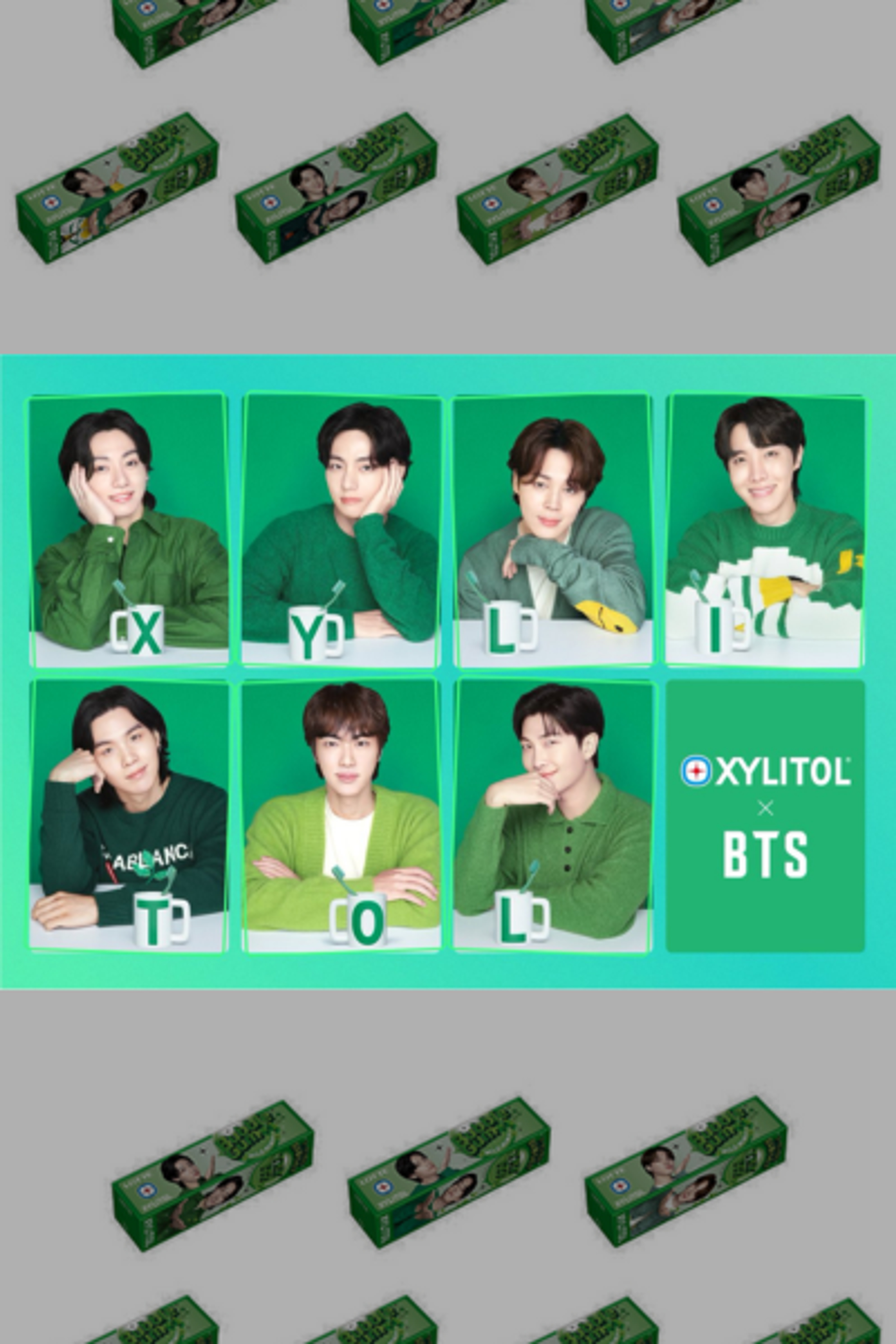 BTS x Lotte Xylitol Bubble Gum Mild Mint 9P 26g