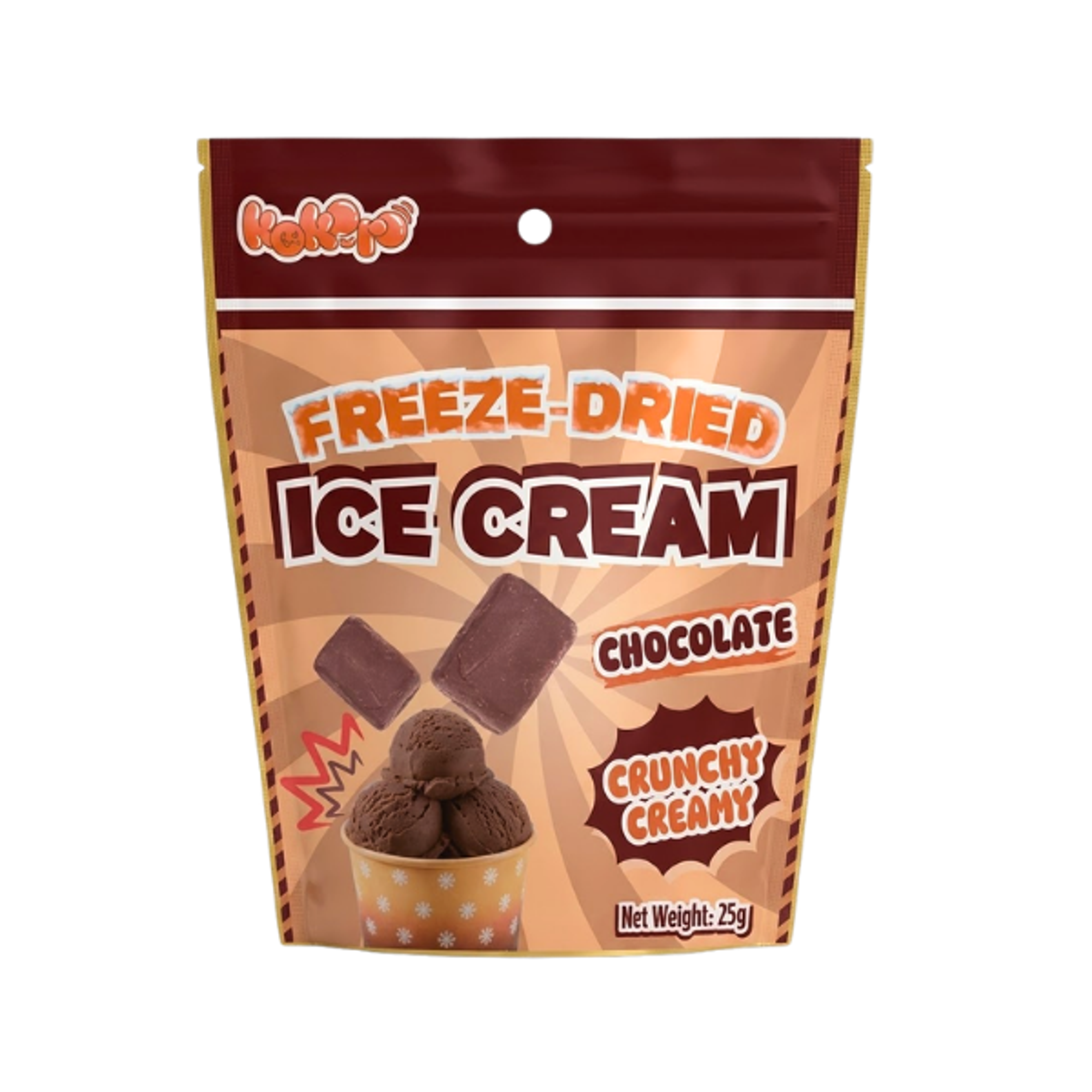 KOKORO Freeze Dried Ice Cream Chocolate 25g | Knuspriger Schoko Eis Snack