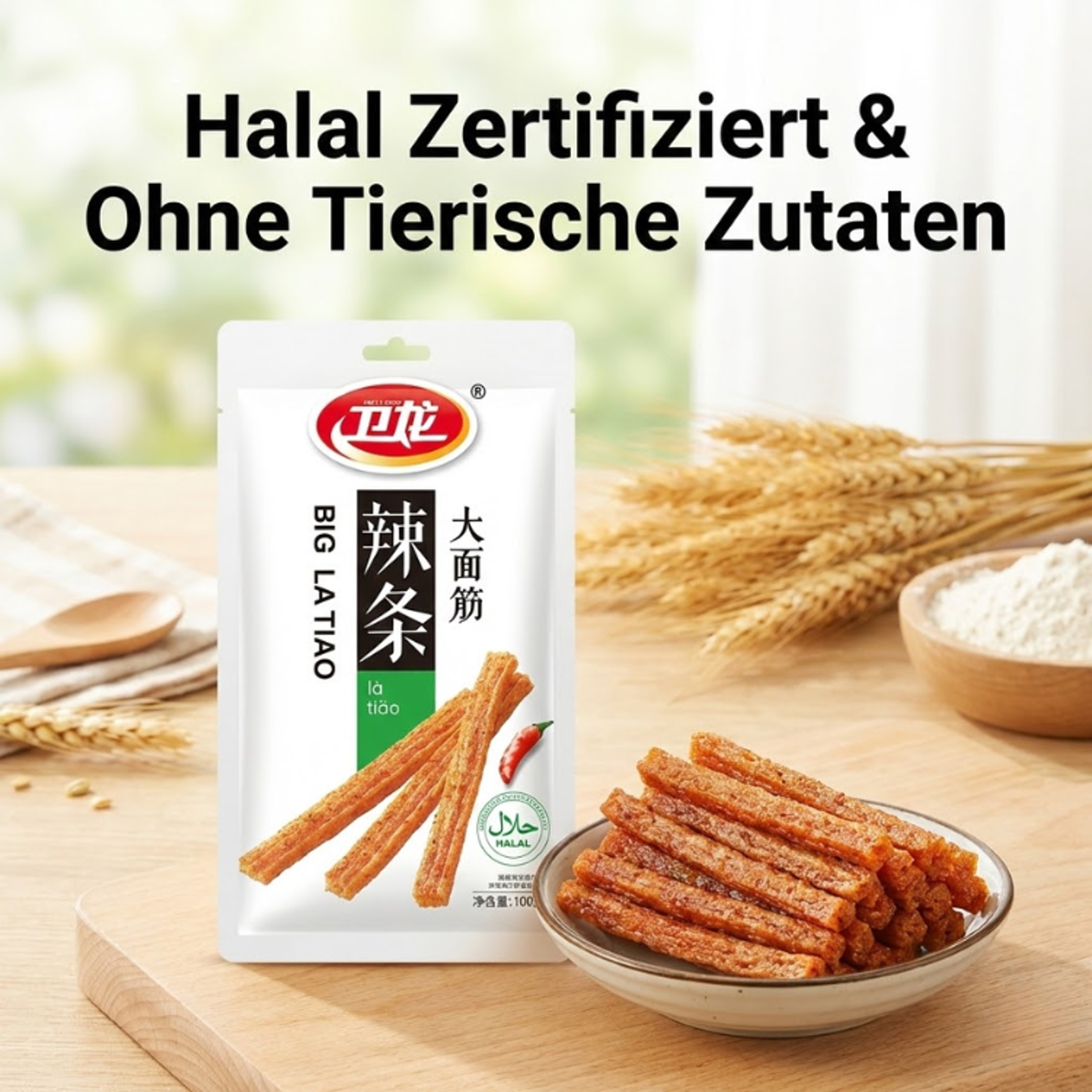 Vegetarisch & Scharf: WEILONG Big La Tiao (106g) – Spicy Stick