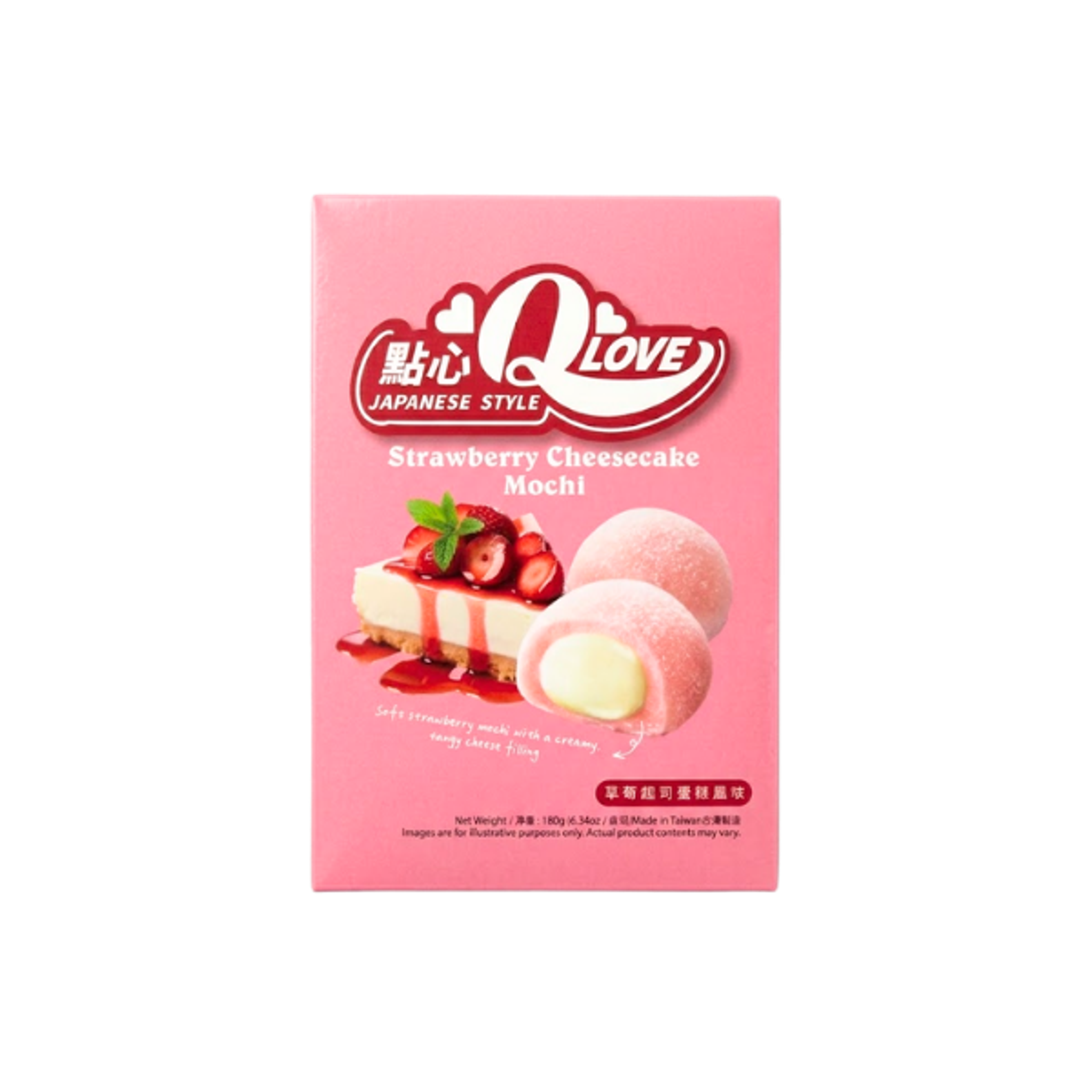 QLOVE Strawberry Cheesecake Mochi 180g | Fruchtiger Dessert Mochi