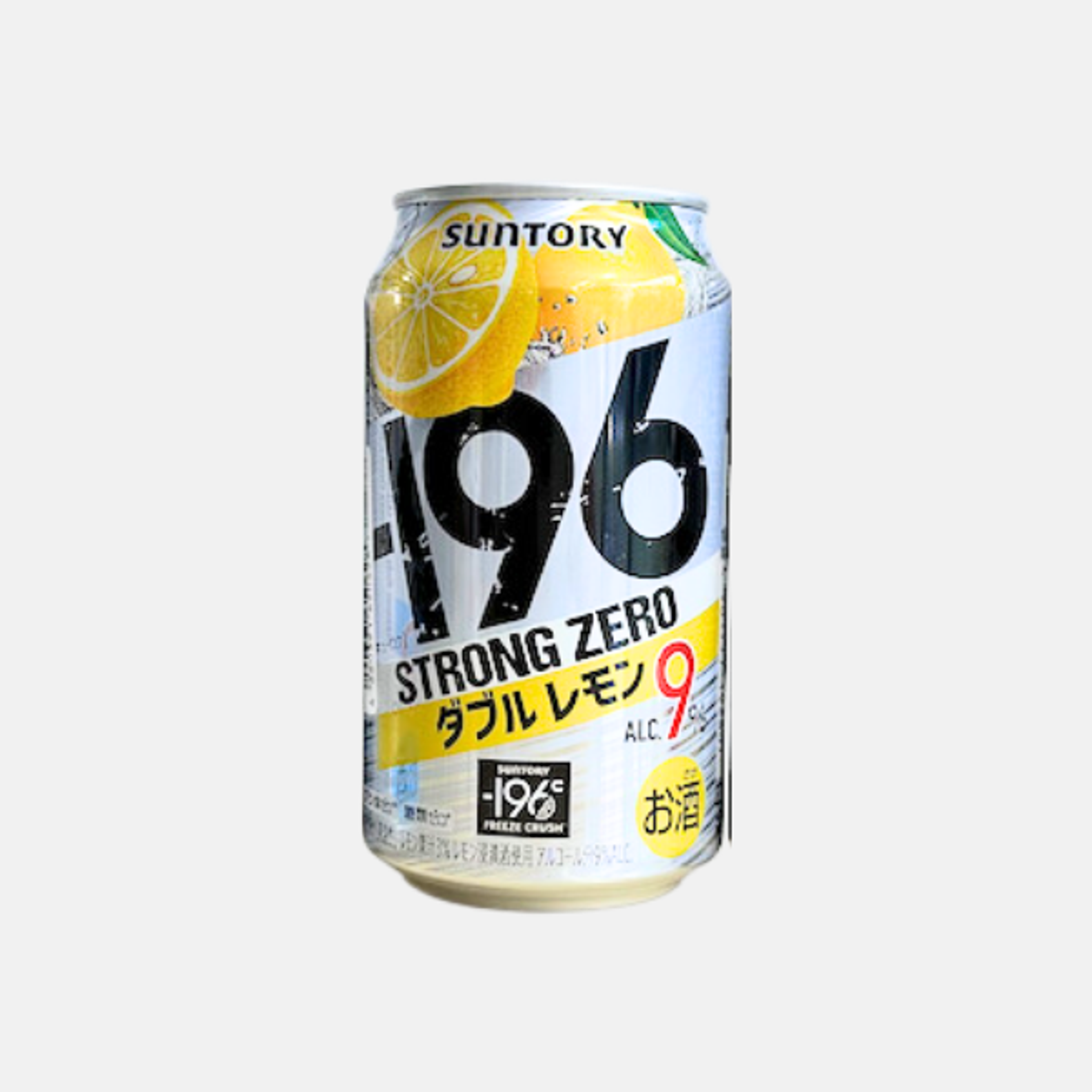 SUNTORY -196 Strong Zero Double Lemon 9% 350ml - Japanese Refreshing Drink with Lemon Flavor and High Alcohol Content