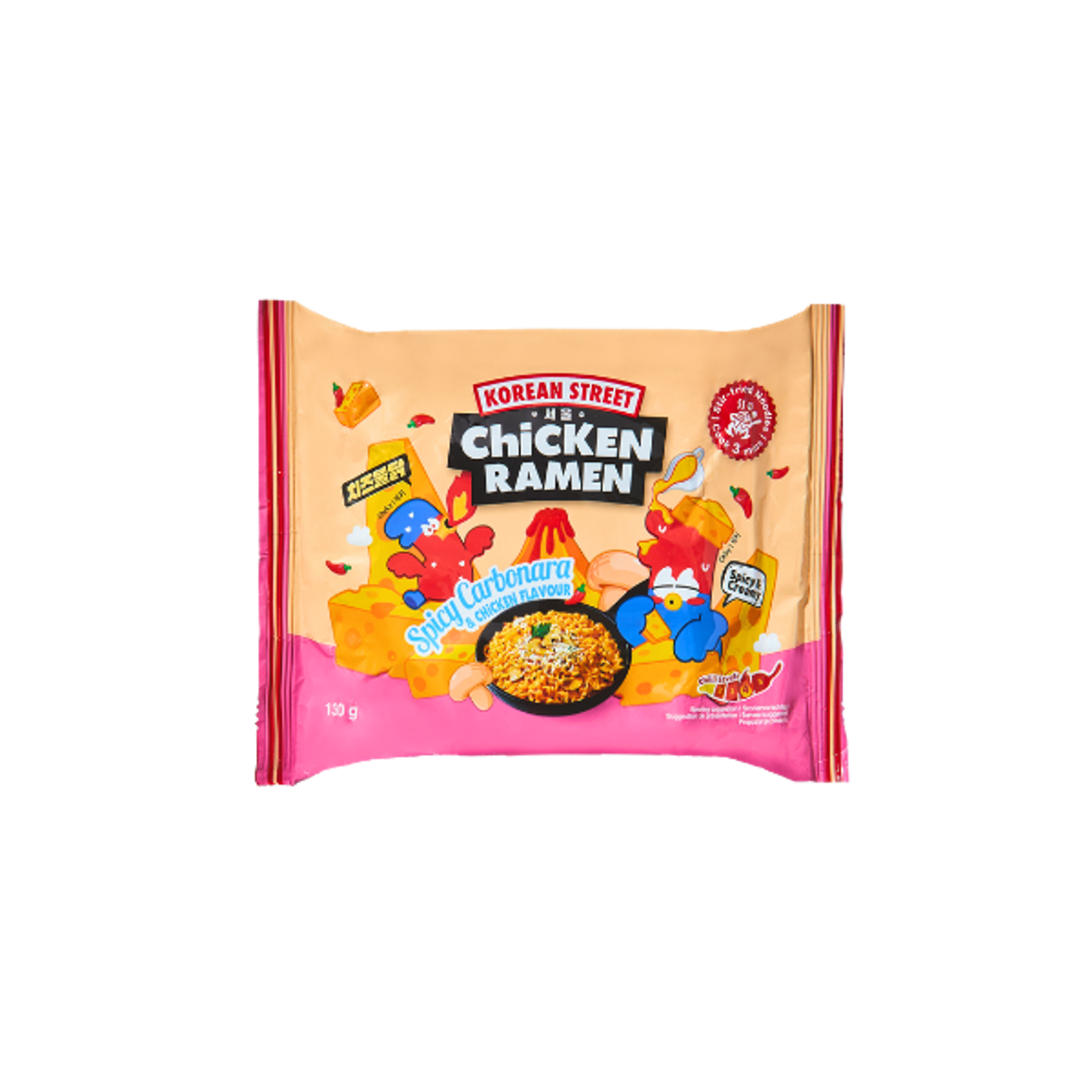 KOREAN STREET Spicy Carbonara & Chicken Ramen 130g | Cremige Instantnudeln