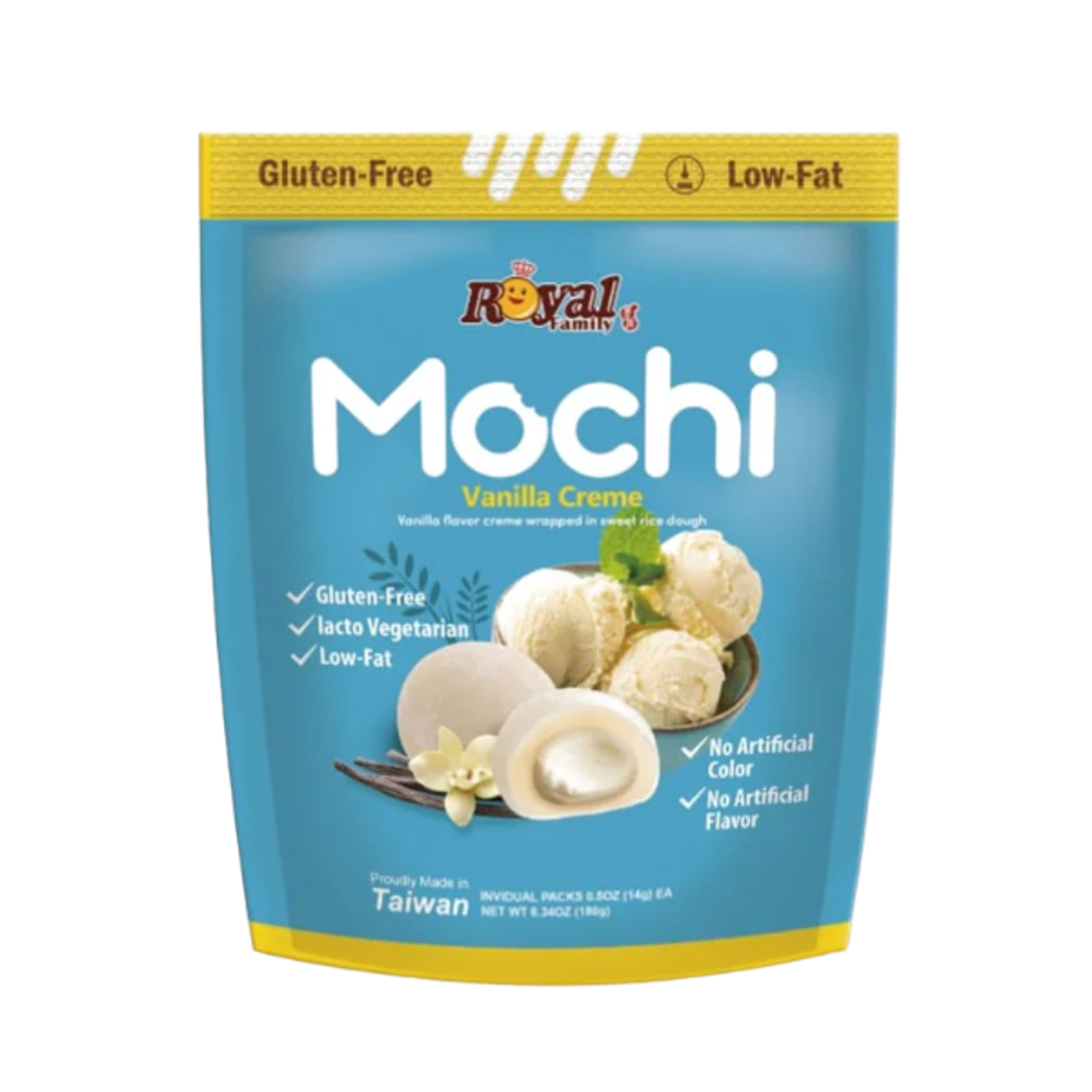 Royal Family Mochi Vanilla Creme - Zarte Mochi ohne künstliche Zusatzstoffe, 180g