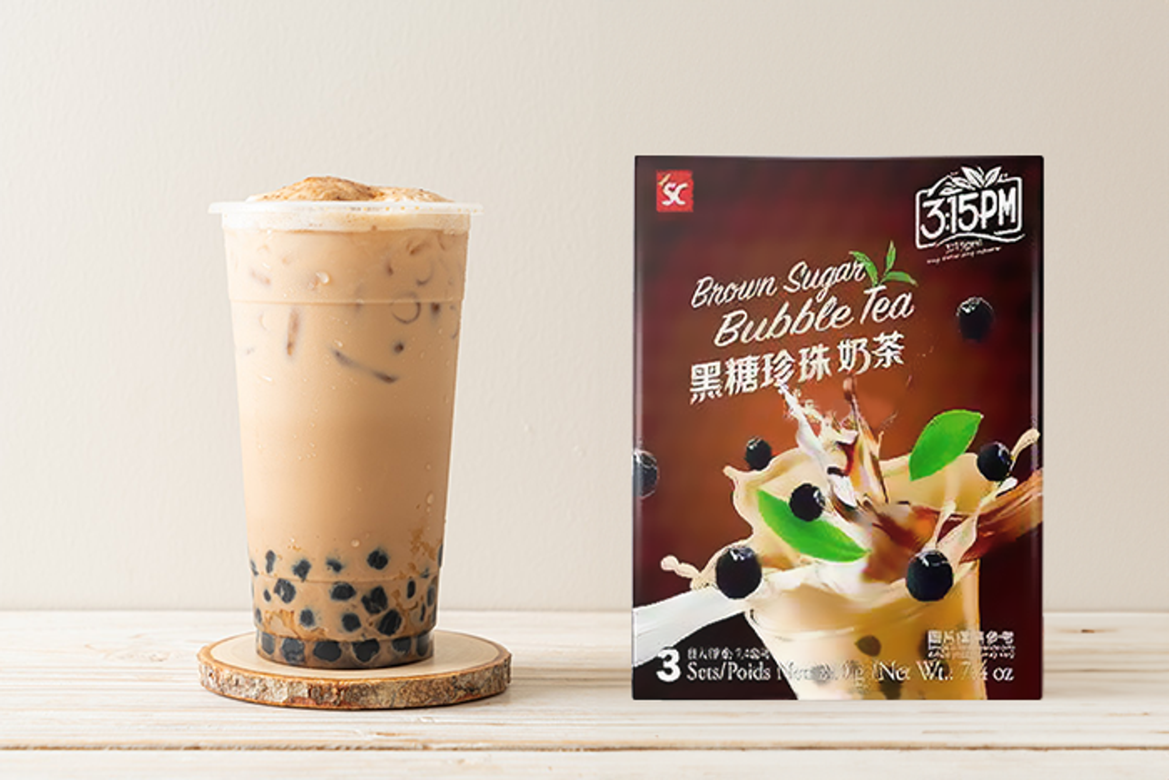 3:15 PM Brown Sugar Bubble Tea 210 g - Ideal zu jeder Tageszeit