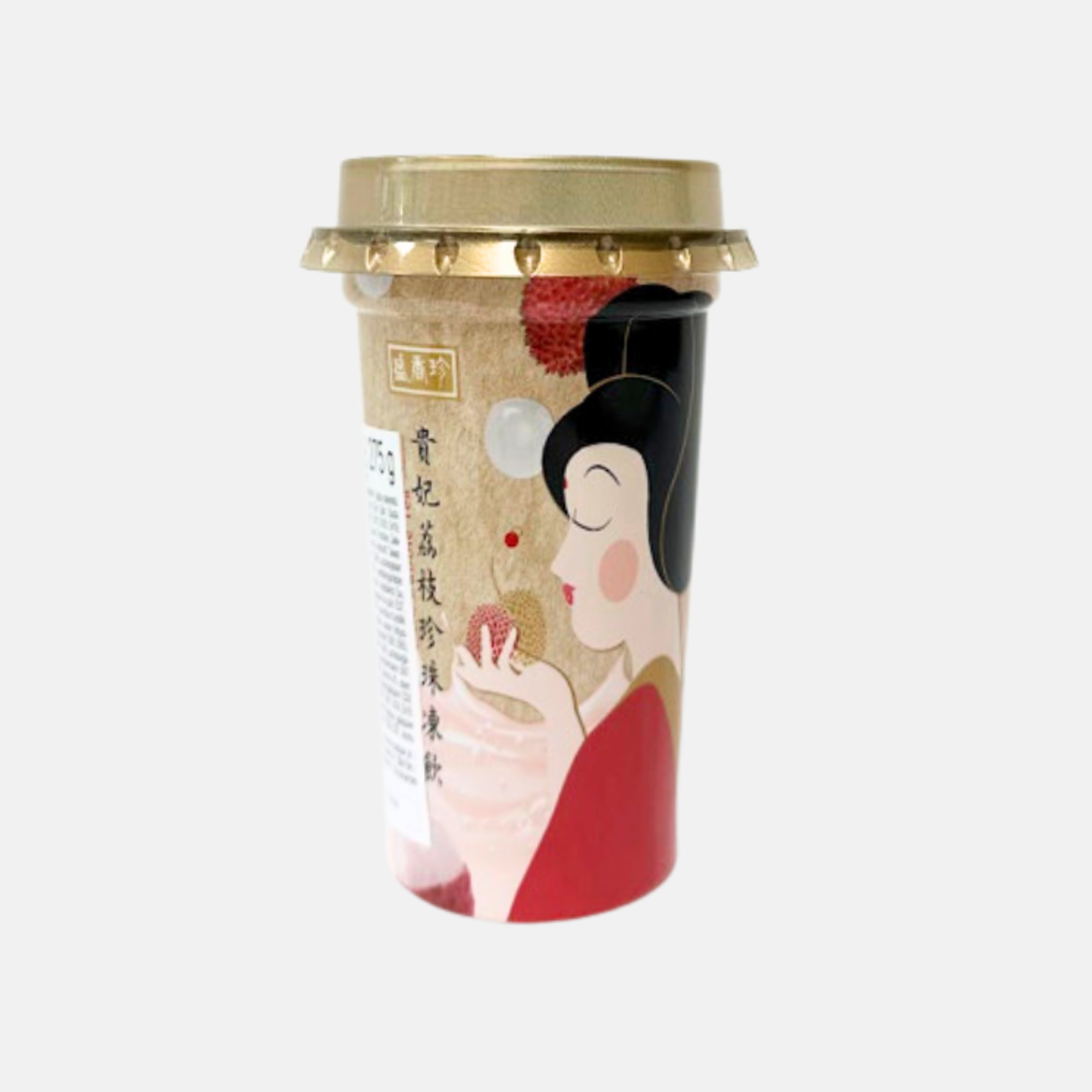 Lychee Bubble Tea 275g Packung: Zeigt das ansprechende Design der Verpackung.