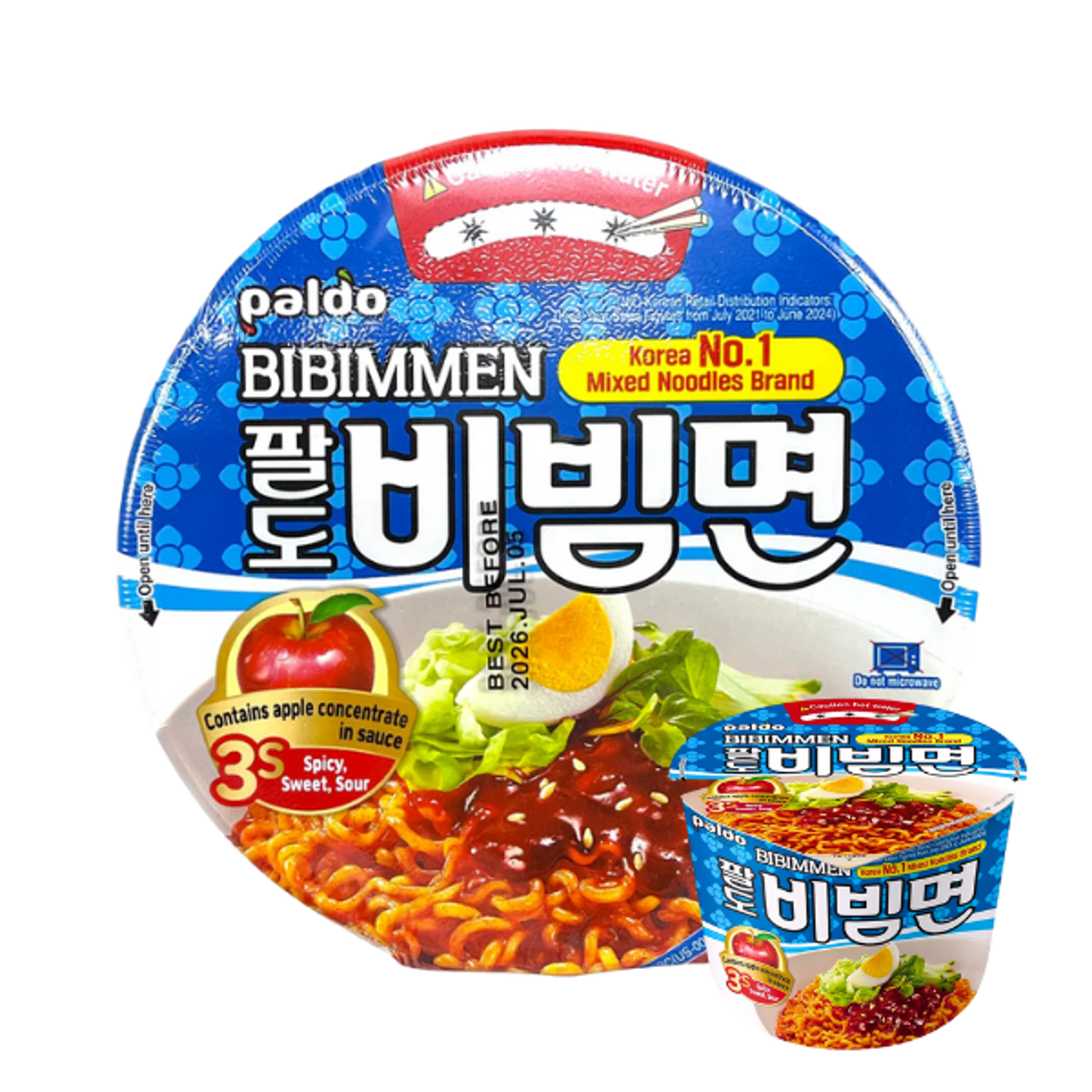 PALDO Bibimmen Big Bowl 115g – Korean Cold Noodles with Spicy Sweet & Sour Sauce