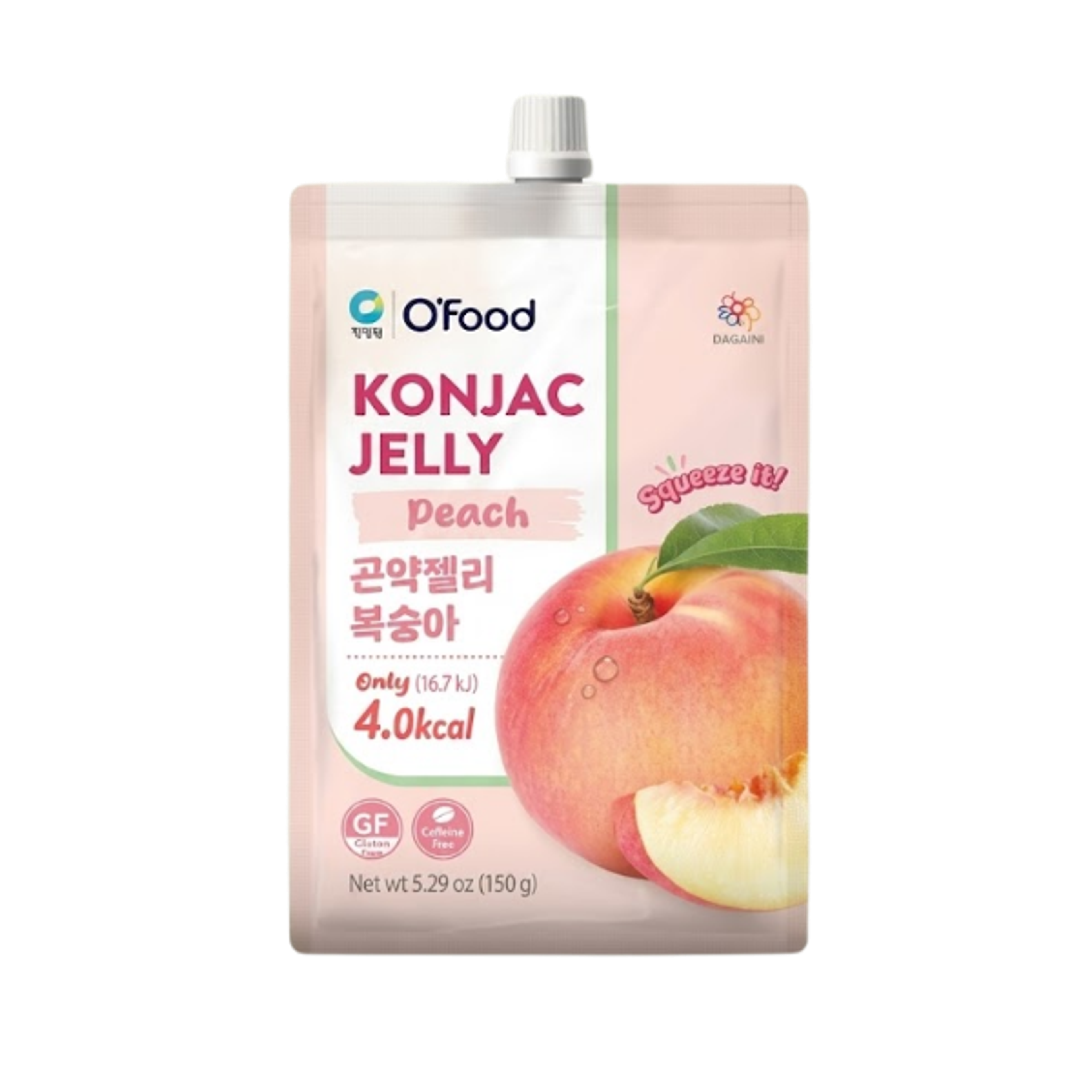 O' Food Konjac Jelly Pfirsich 150g - O' Food Konjac Jelly Pfirsich in einer Schüssel serviert.
