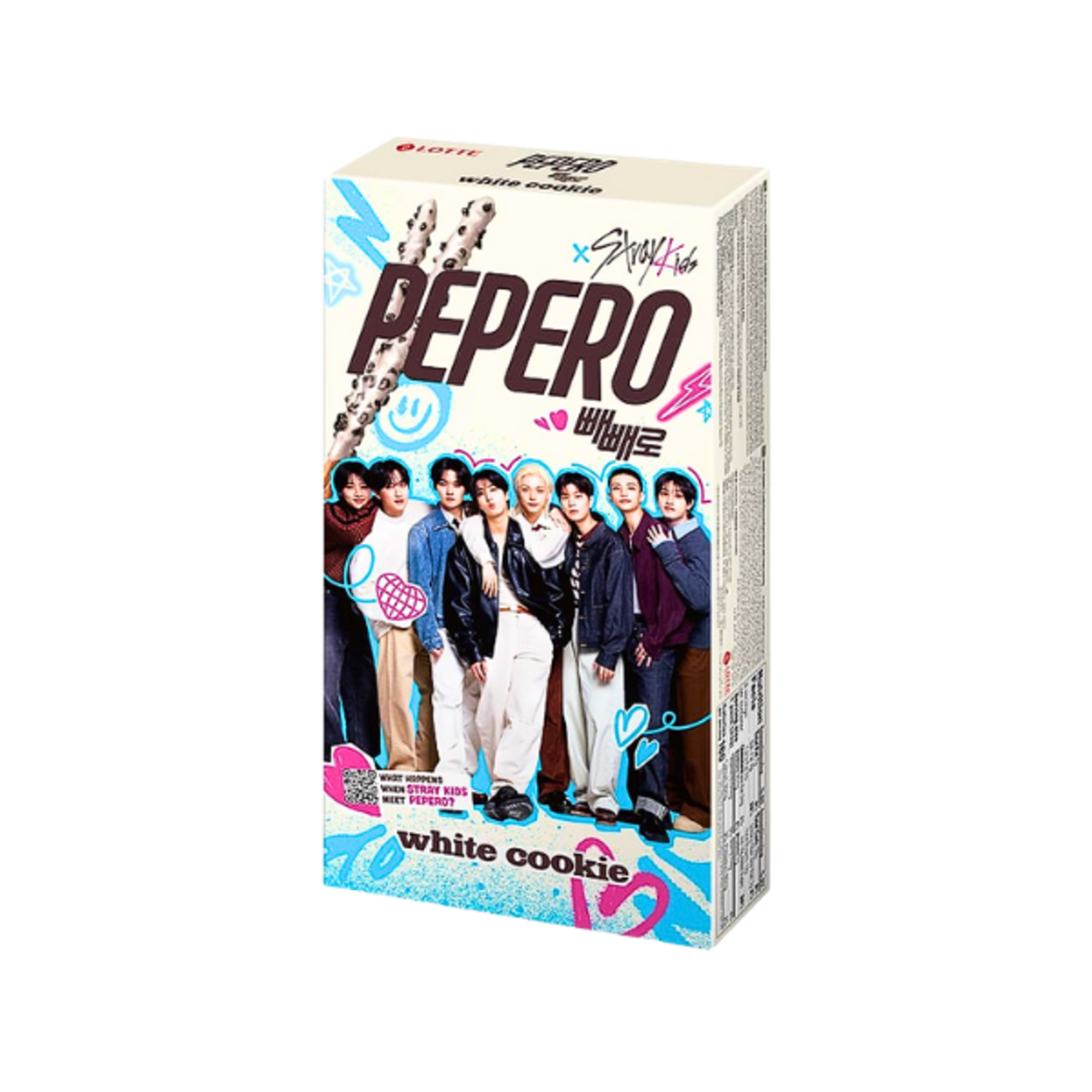 LOTTE STRAY KIDS Pepero White Cookie 256g | Korean White Cookie Pepero Sticks