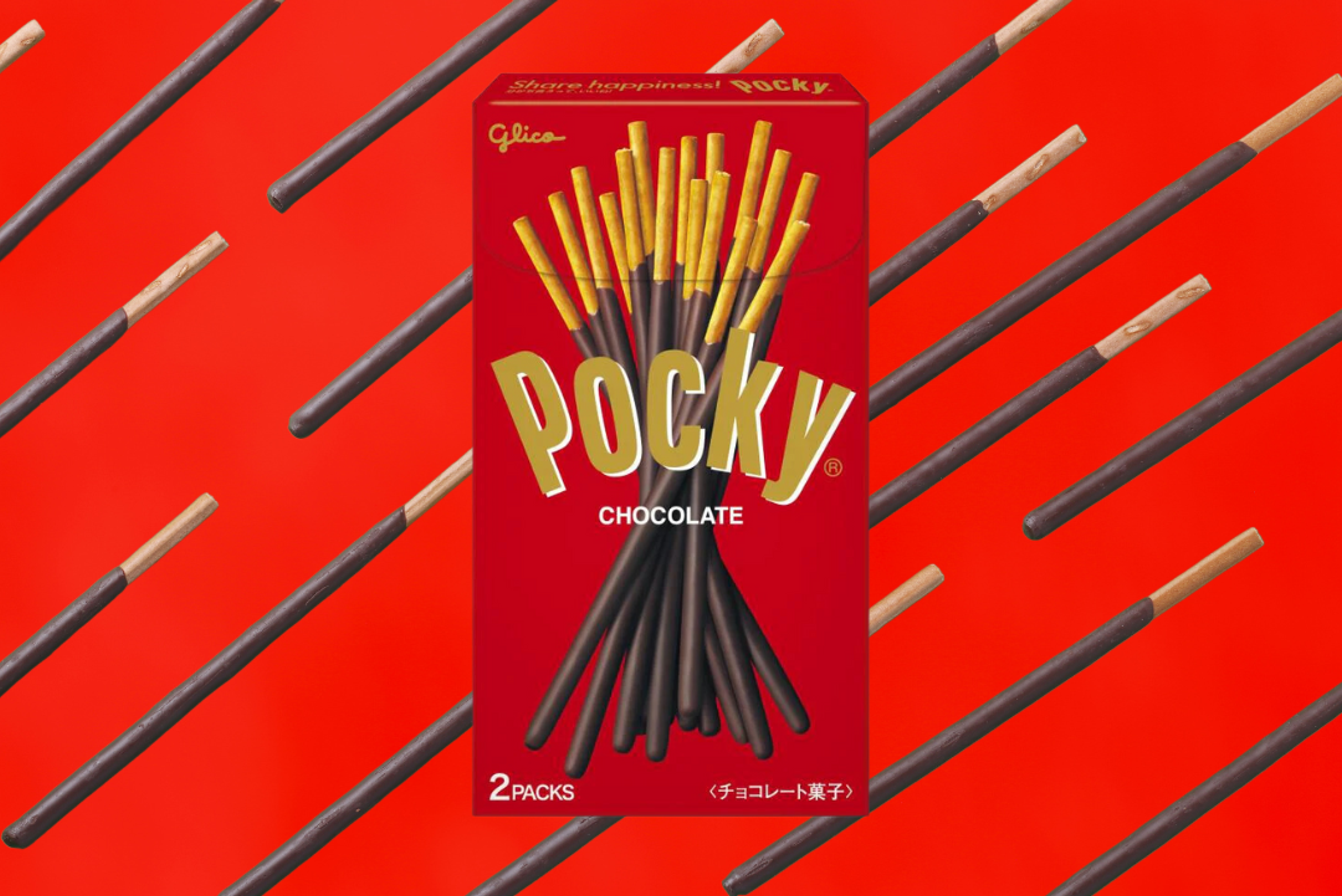 Glico Pocky Original Chocolate - Delicious Chocolate Sticks, 2 Packs, 33.9g