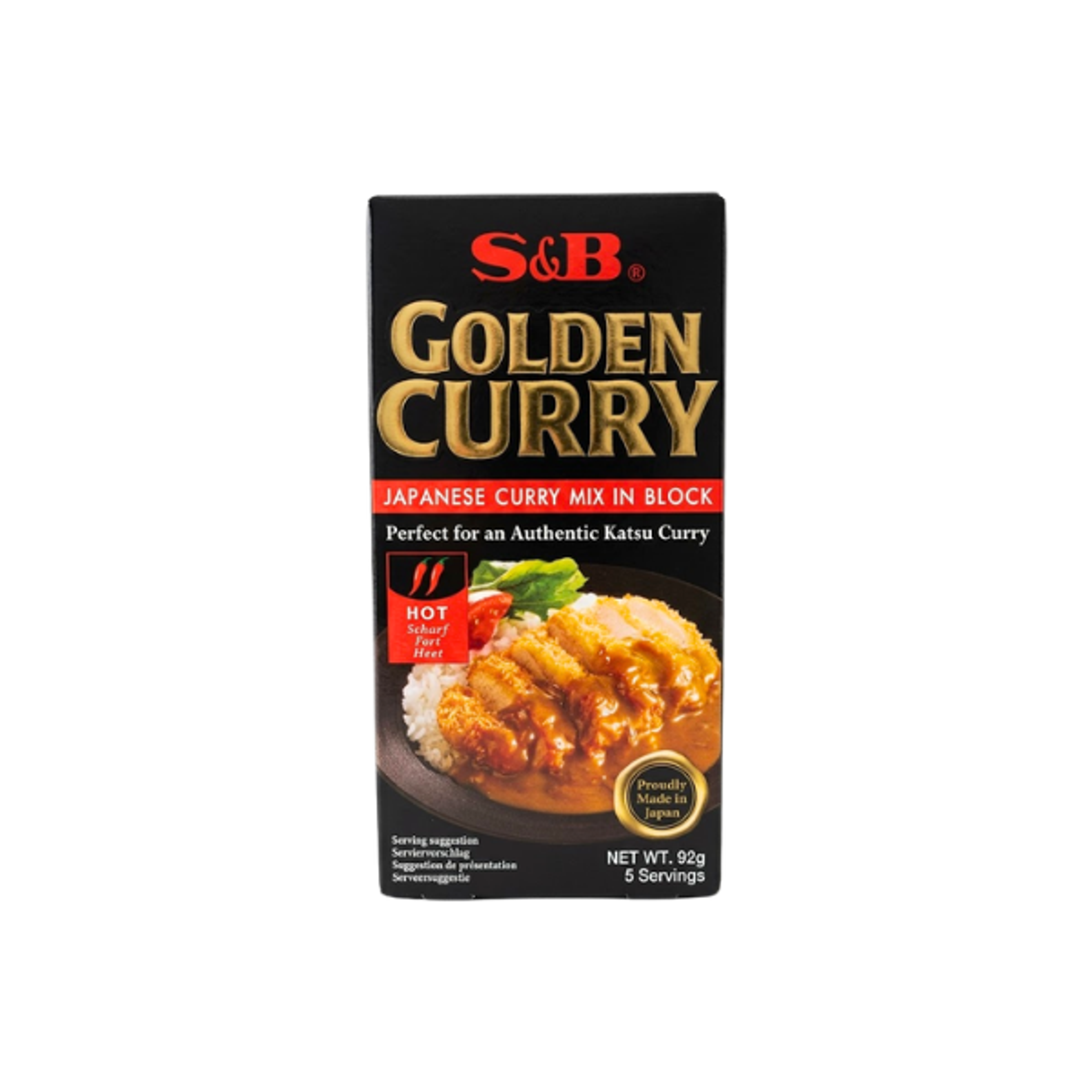 S&B Golden Curry Hot 92g | Japanische Currywürfel für Katsu Curry