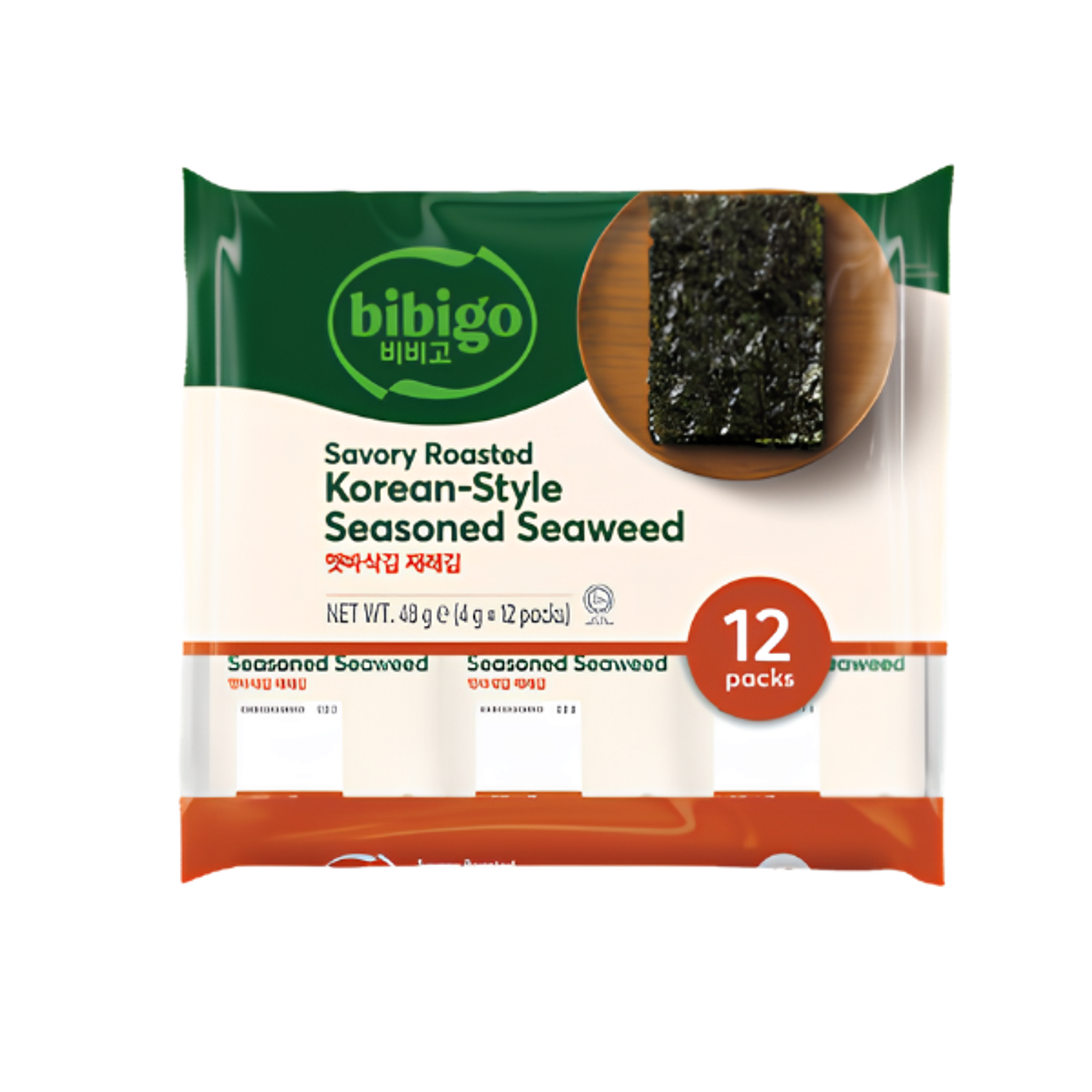 BIBIGO Seasoned Seaweed 4g x 12er | Koreanischer Seetang Snack