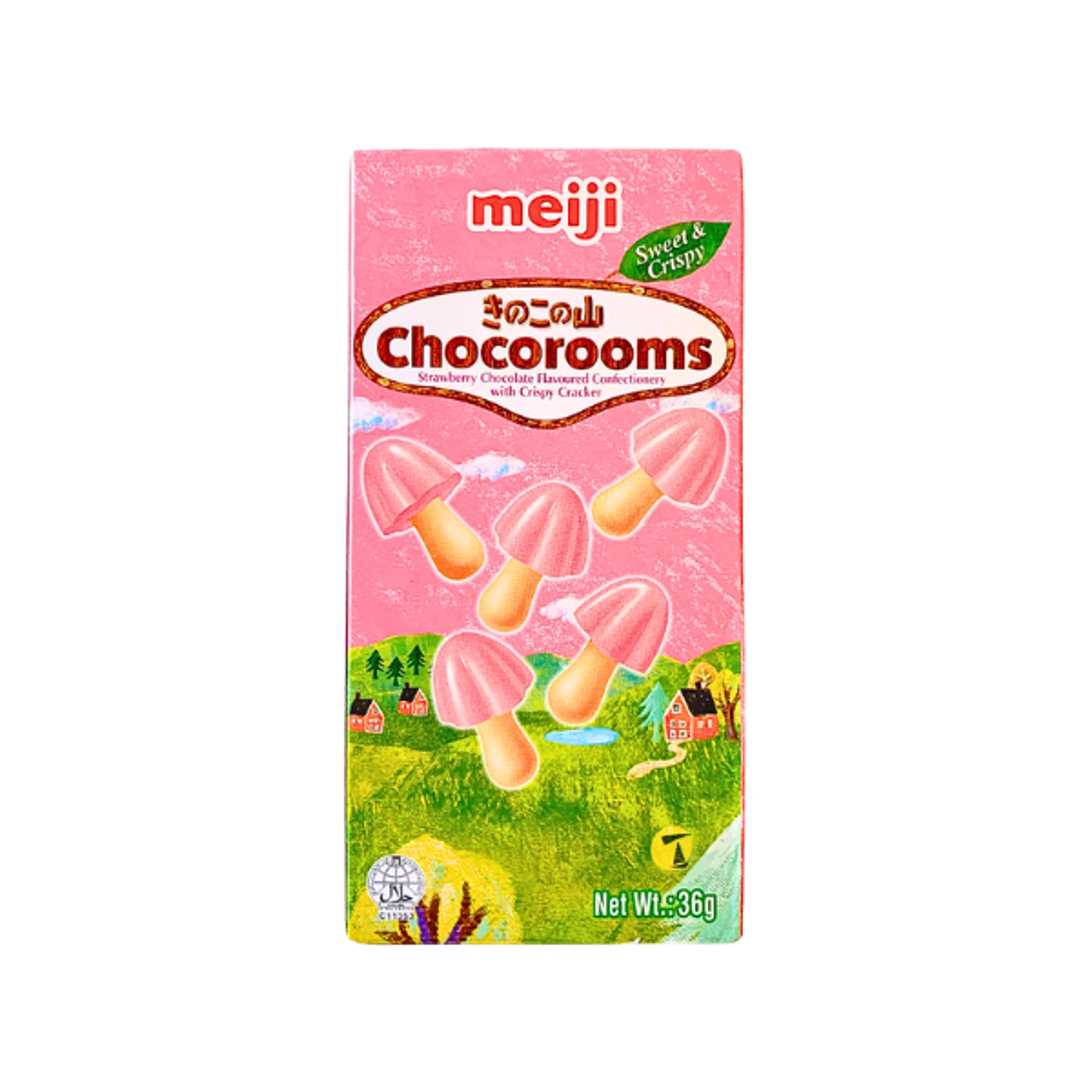 MEIJI Chocorooms Strawberry 36 g | Japanische Erdbeer-Schokoladenkekse