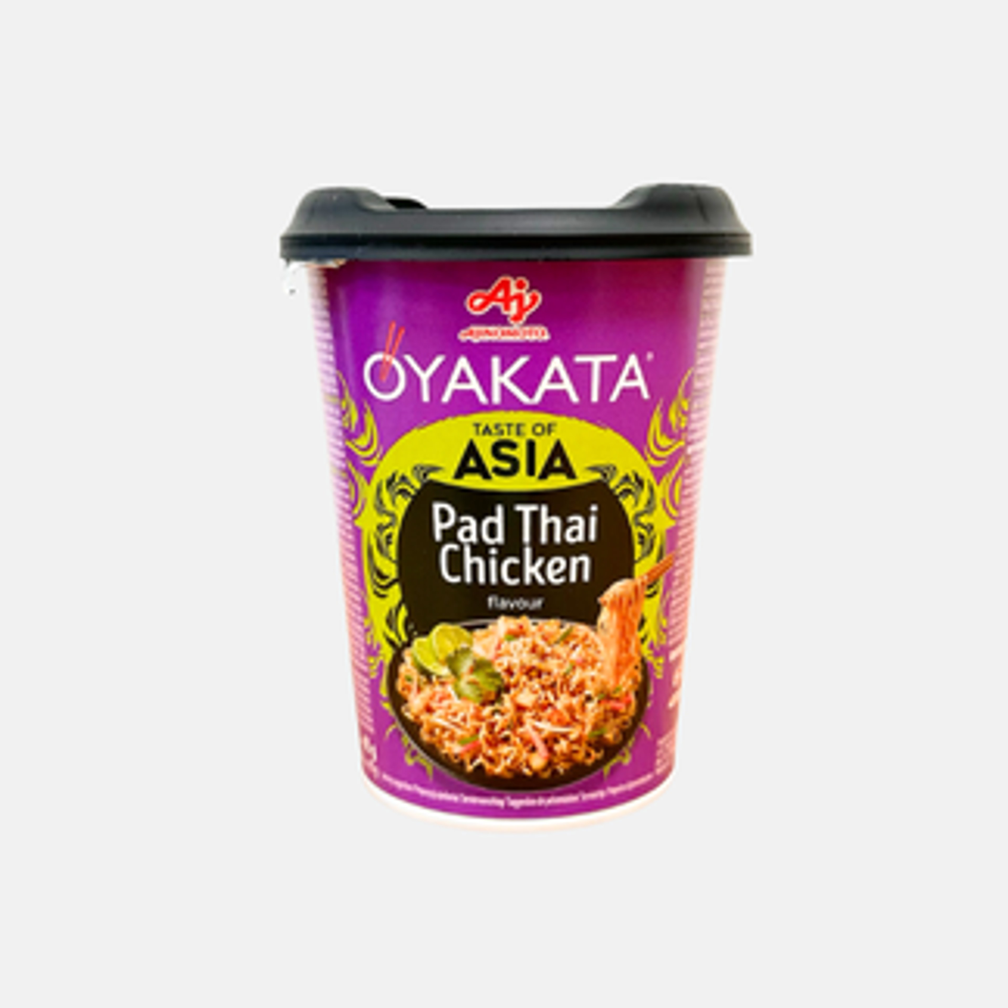 Vorderansicht des OYAKATA Thailändisches Pad Thai Chicken Cups – zeigt das farbenfrohe und ansprechende Design