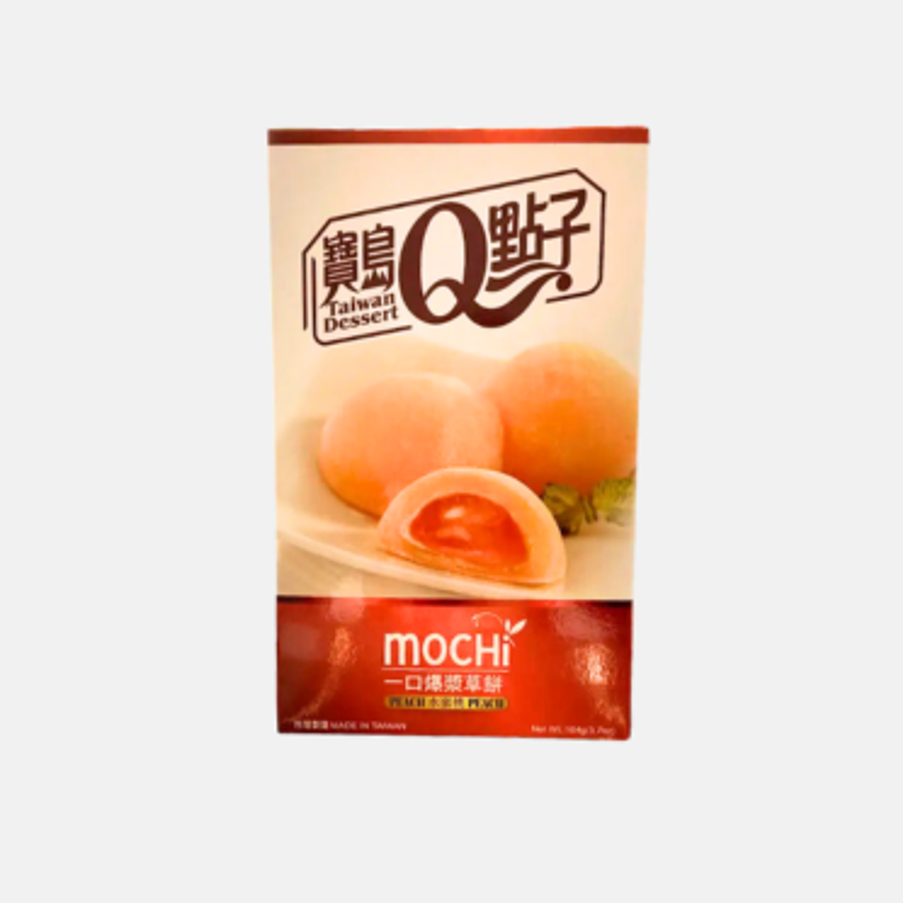 Taiwan Dessert Mochi Peach 104g - Authentic Taiwanese Peach Mochi Snack