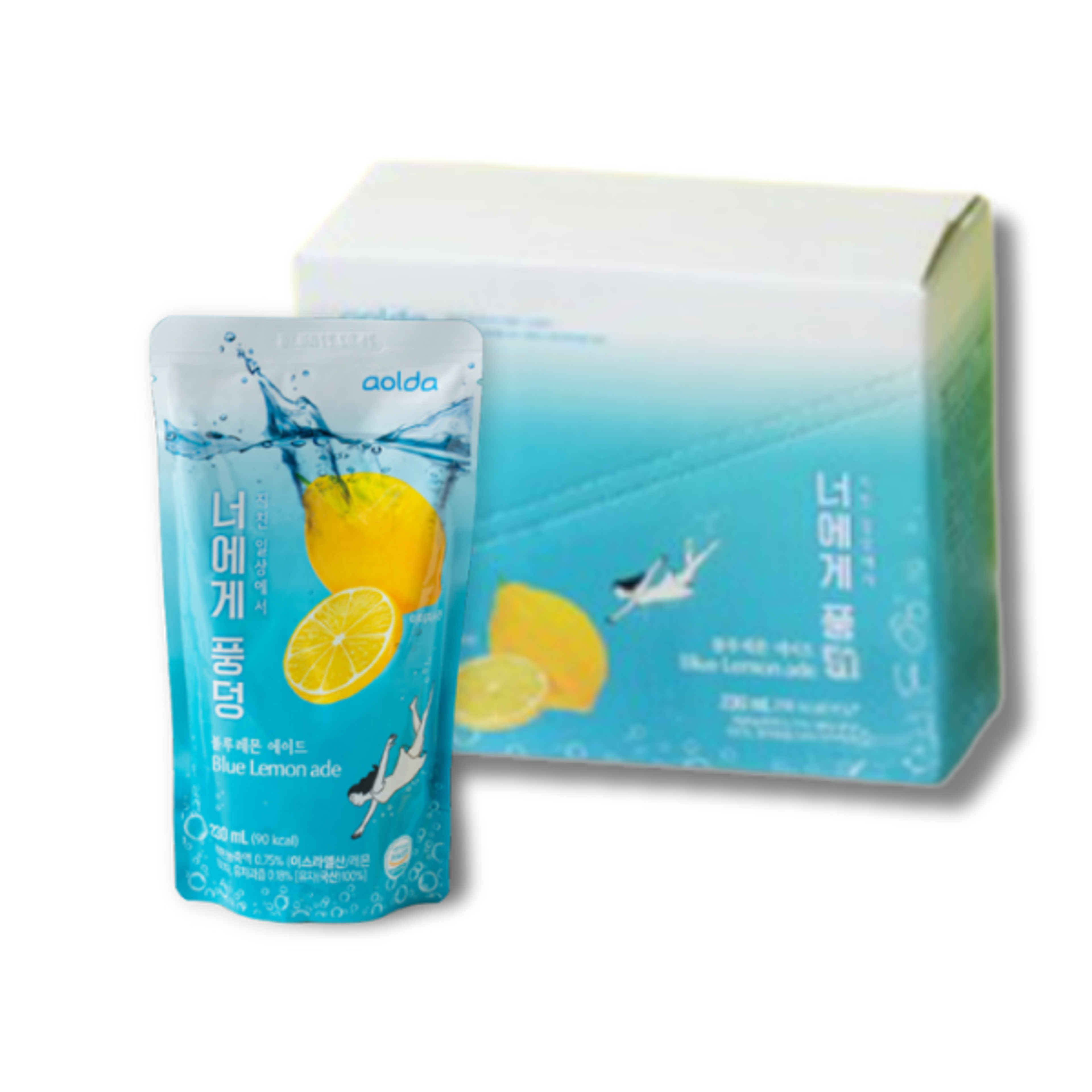 AOLDA Pouch Drink Blue Lemon Ade 230ml | Blauer Zitronenpunsch im koreanischen Stil für unterwegs