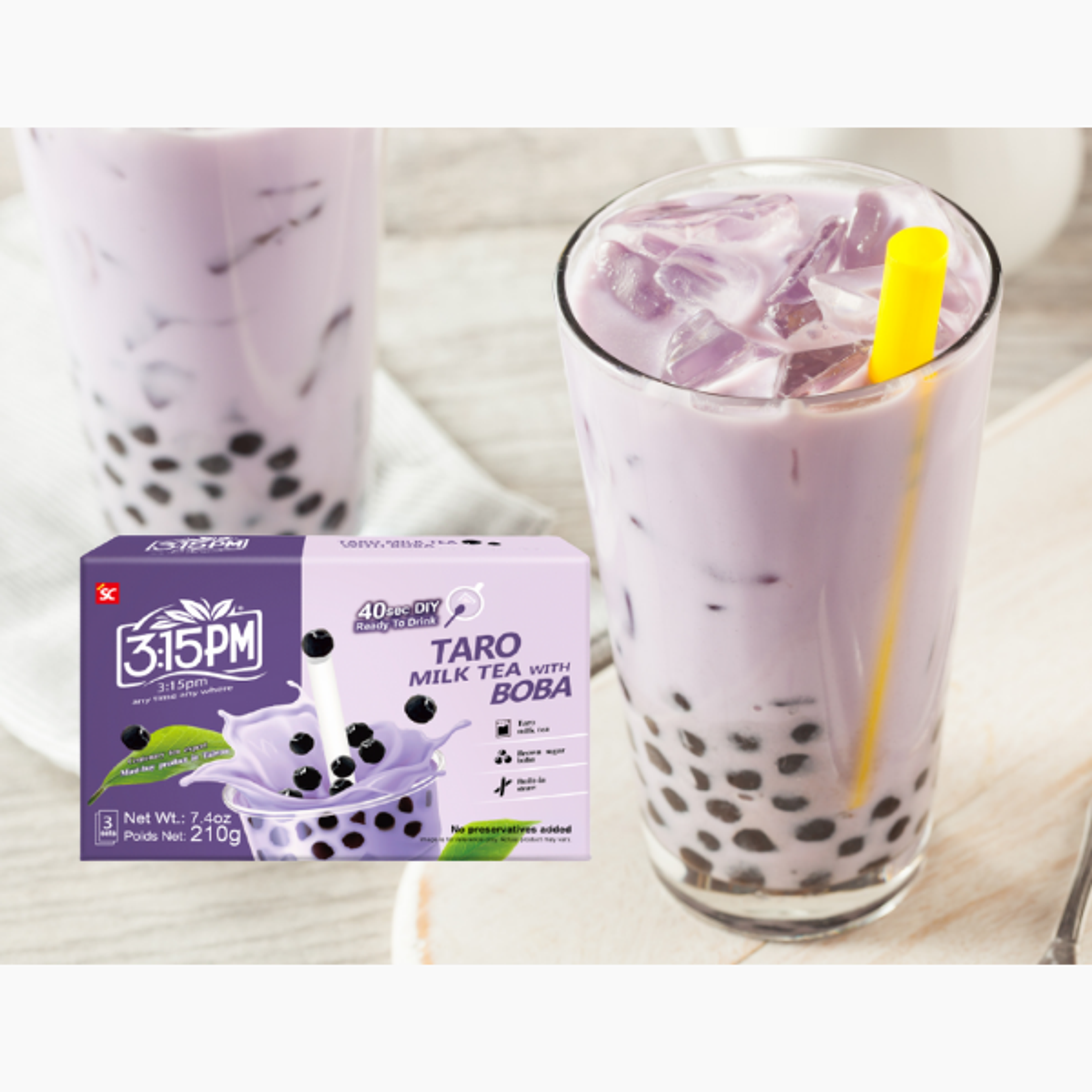 3:15PM Taro Milk Tea with Boba – Bubble Tea with Taro & Tapioca