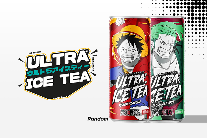 Nahaufnahme der One Piece Ultra Ice Tea Dose.