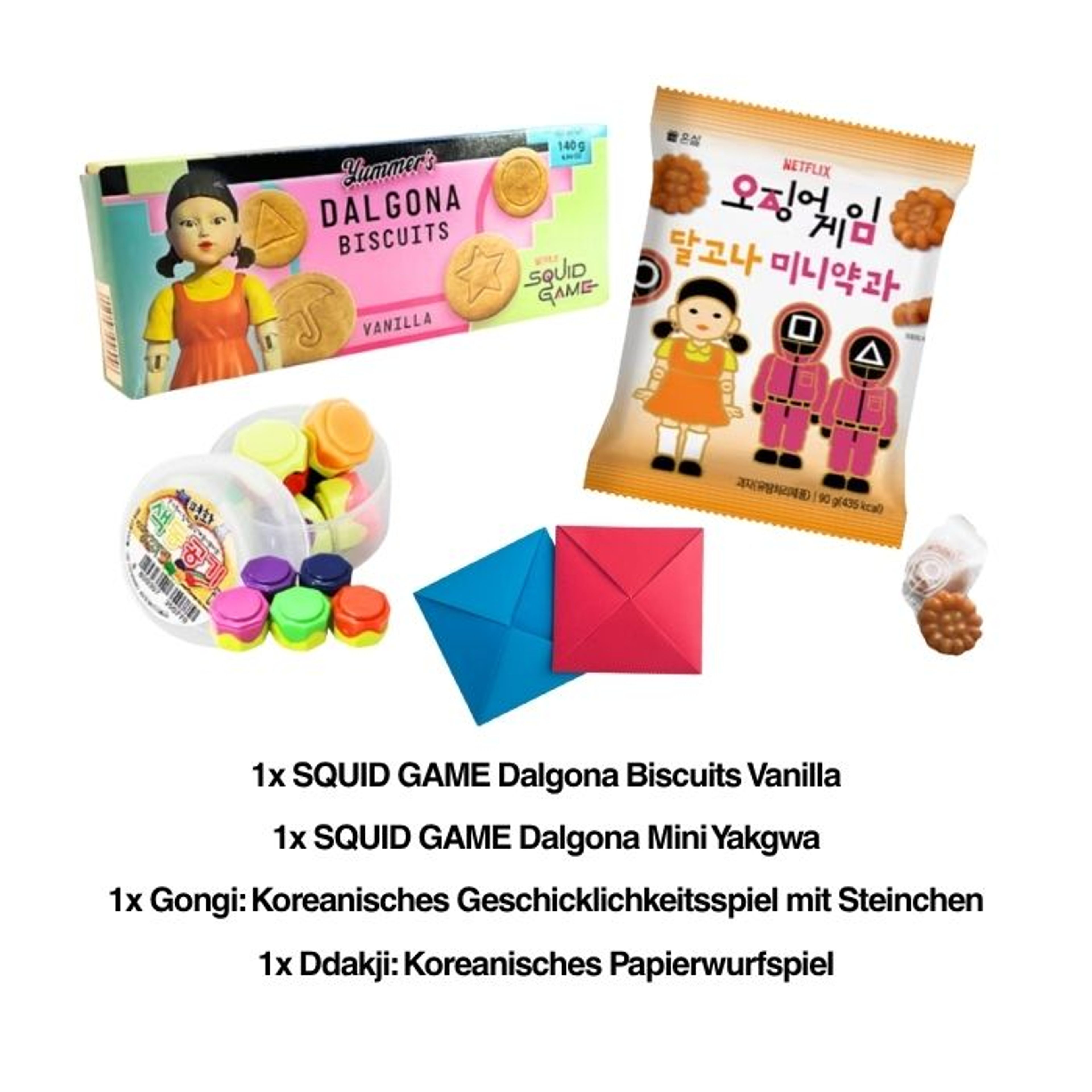 Squid Game Snack & Game Set – Iconic Korean Snacks & Childhood Games
