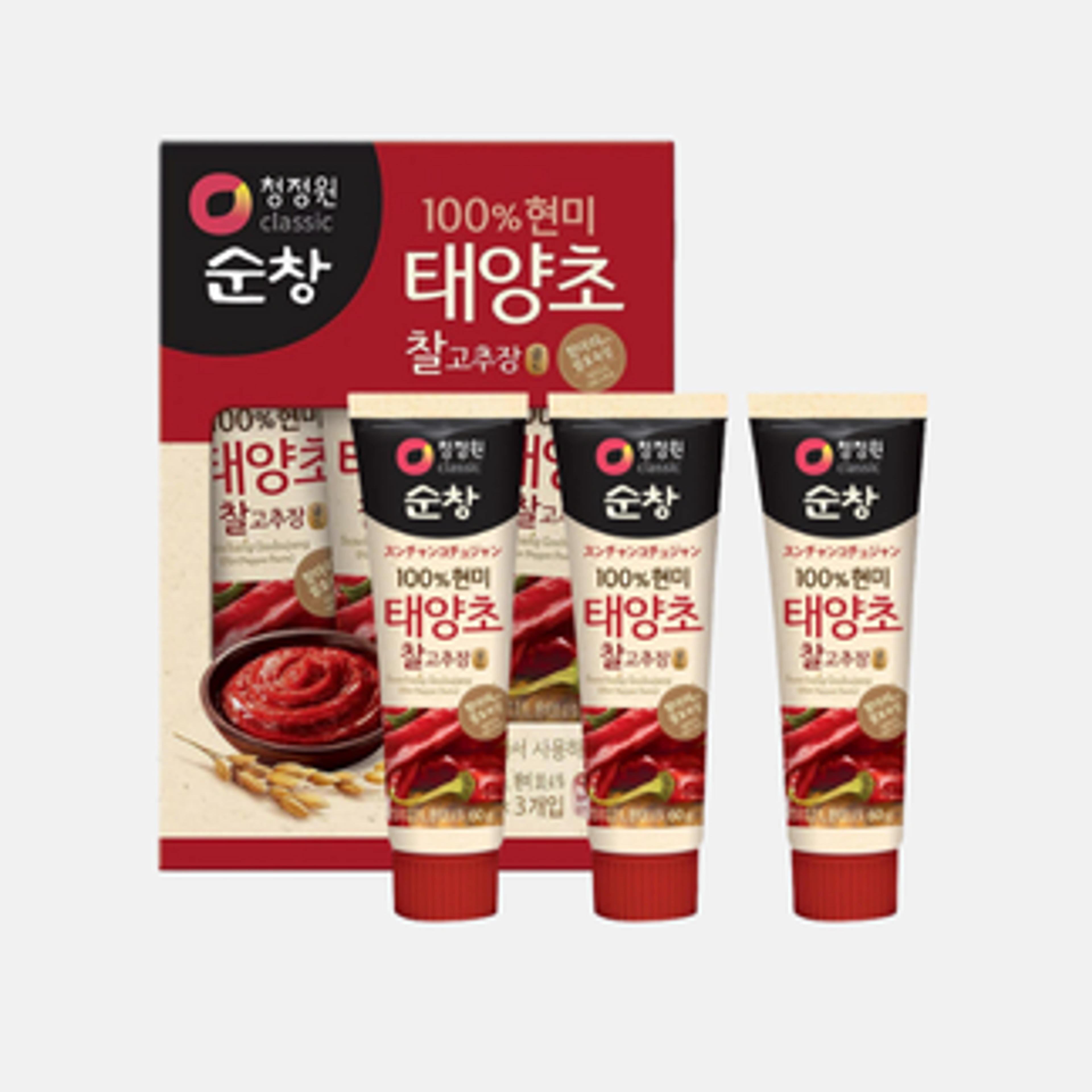 Taeyangcho Gochujang 3x60g - Scharfe koreanische Chilipaste im praktischen Tubenformat