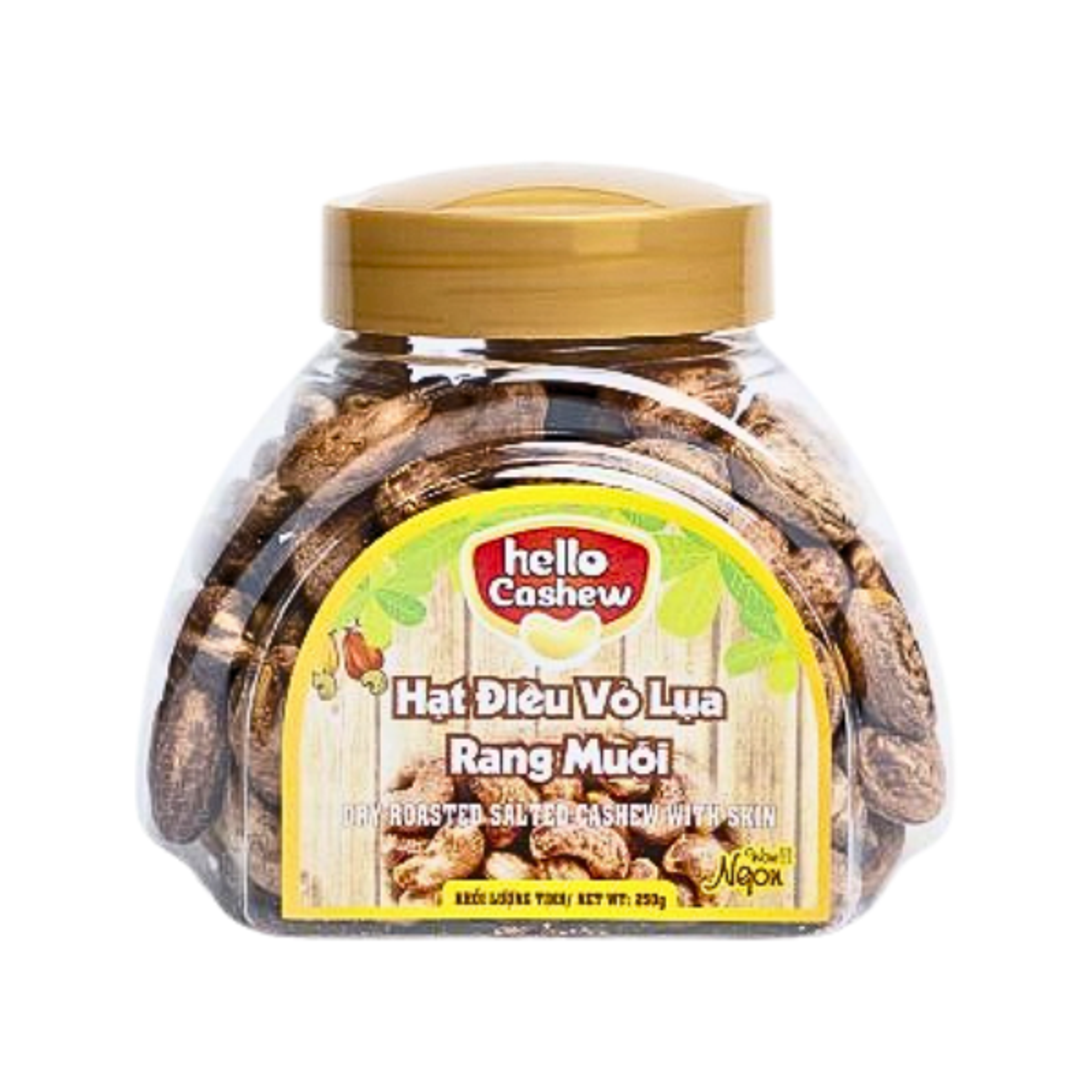 HELLO CASHEW Geröstete und gesalzene Cashewkerne mit Schale 250g – Natürlich knuspriger Snack