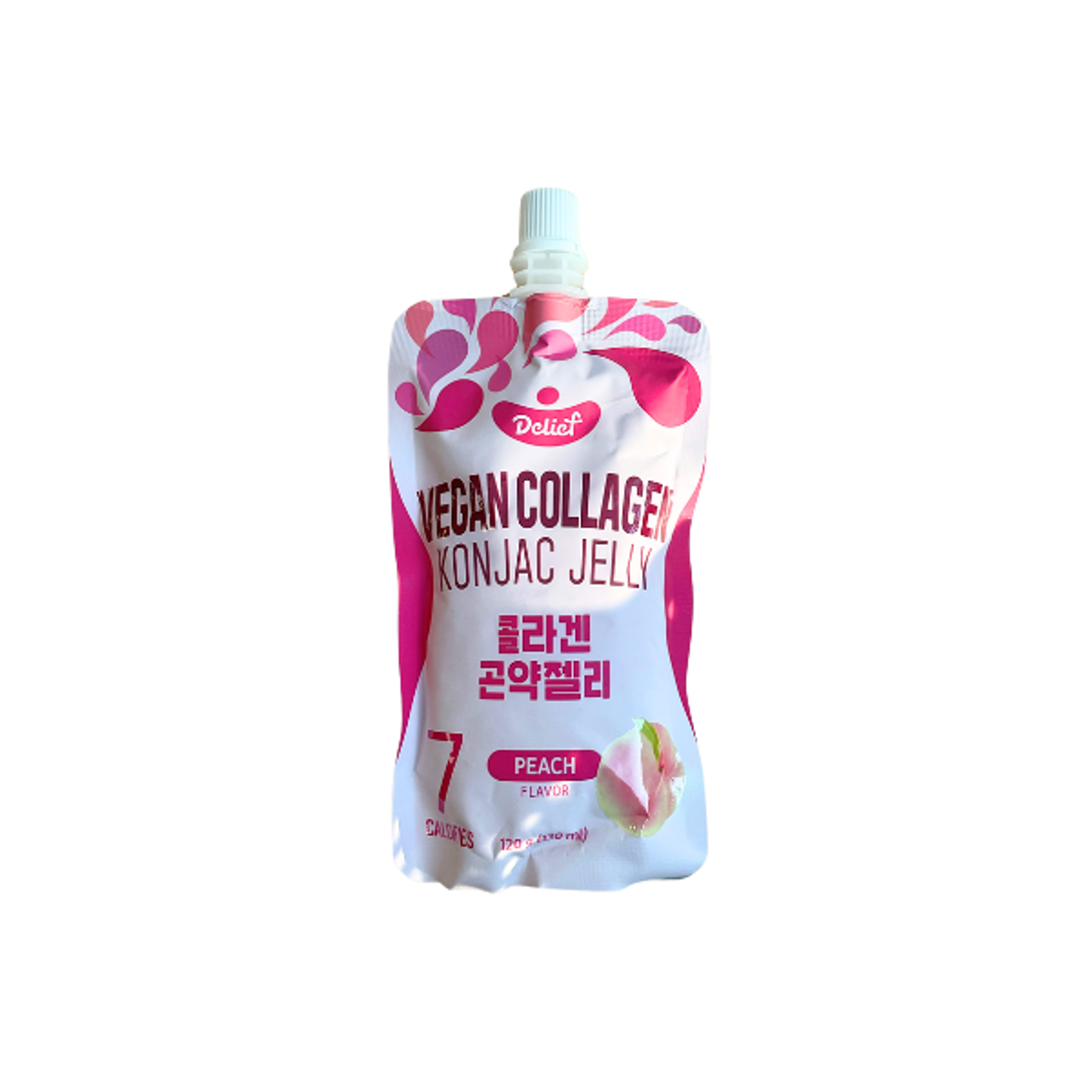 DELIEF Vegan Collagen Konjac Jelly Peach 120g | 7kcal Vegan Konjac Jelly with Peach Flavor
