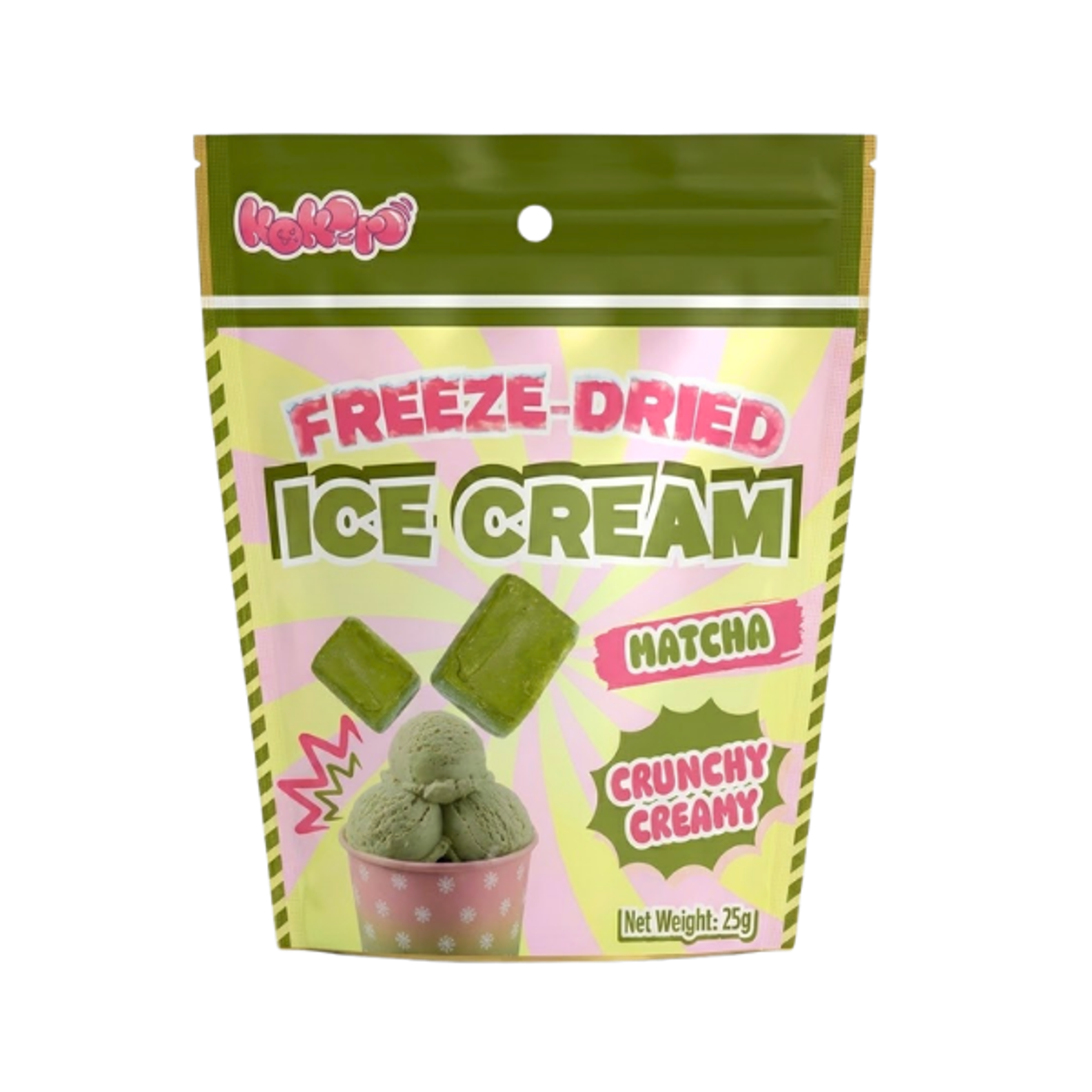 KOKORO Freeze Dried Ice Cream Matcha 25g | Knuspriger Matcha Eis Snack