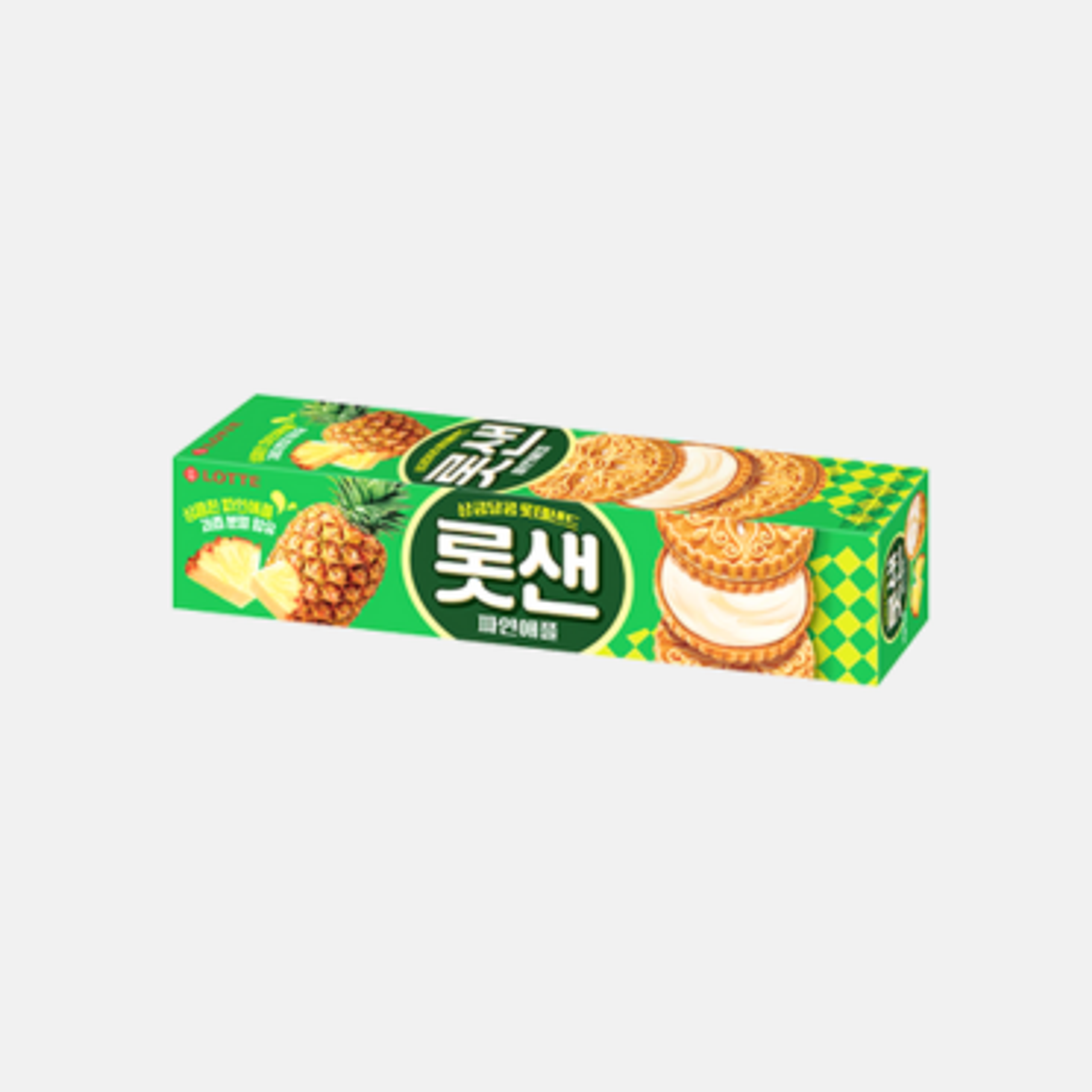 LOTTE Kekse Sand Ananas 105g - Erfrischender Ananas-Sandwich-Keks aus Korea