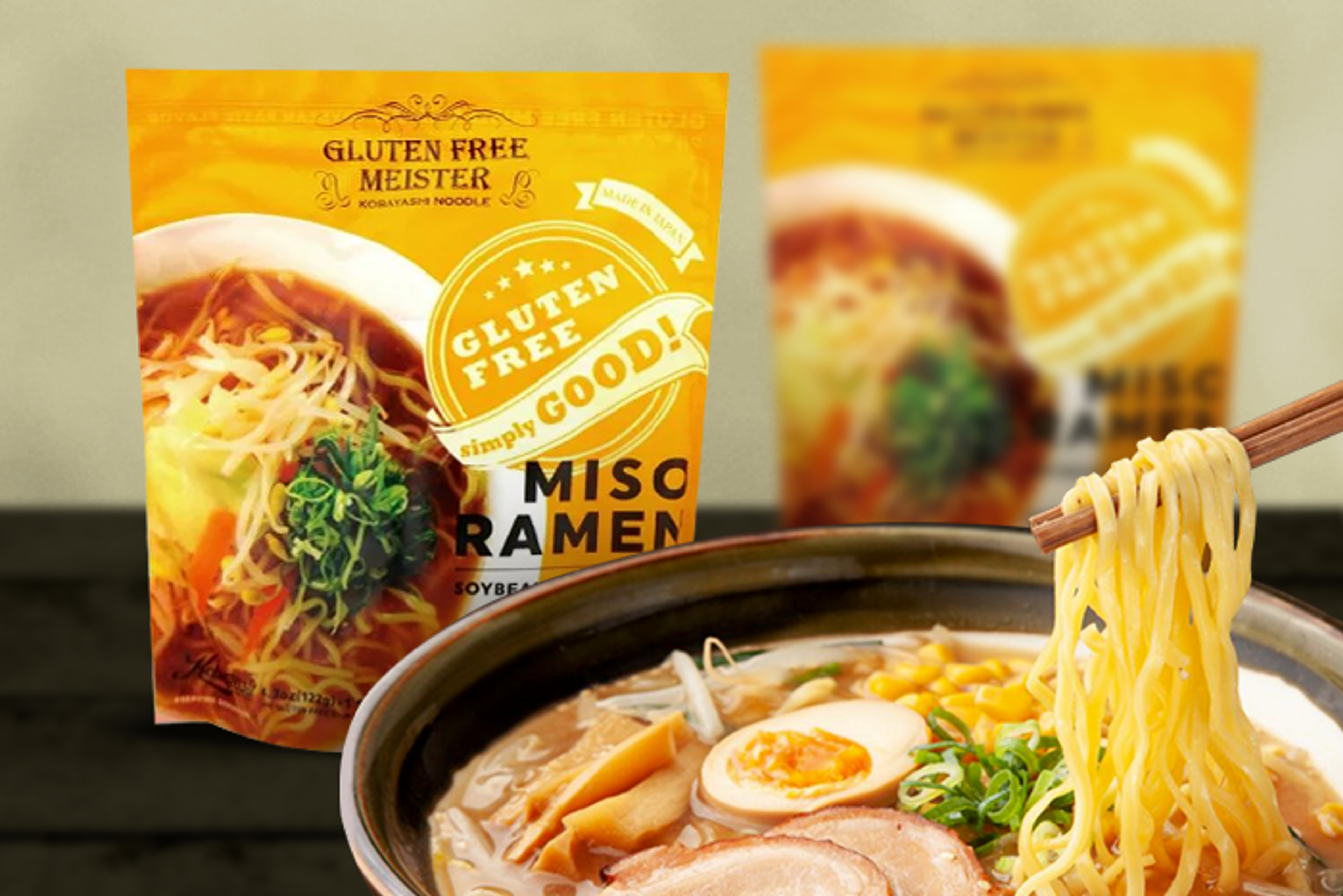 Meister Miso Ramen in einer Schüssel, garniert mit frischen Zutaten.