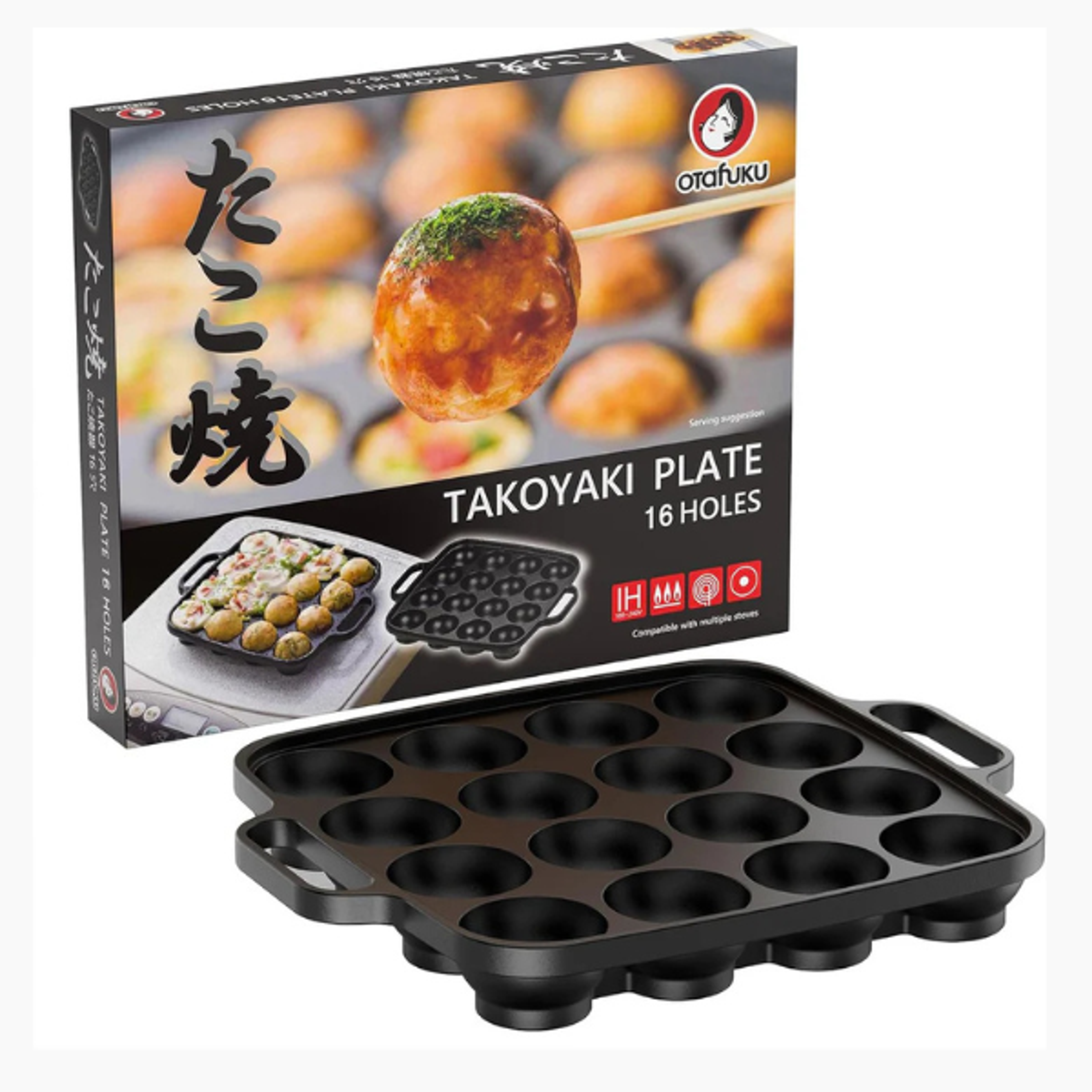 OTAFUKU Takoyaki Plate 16 Holes | Takoyaki-Pfanne für japanische Teigbällchen