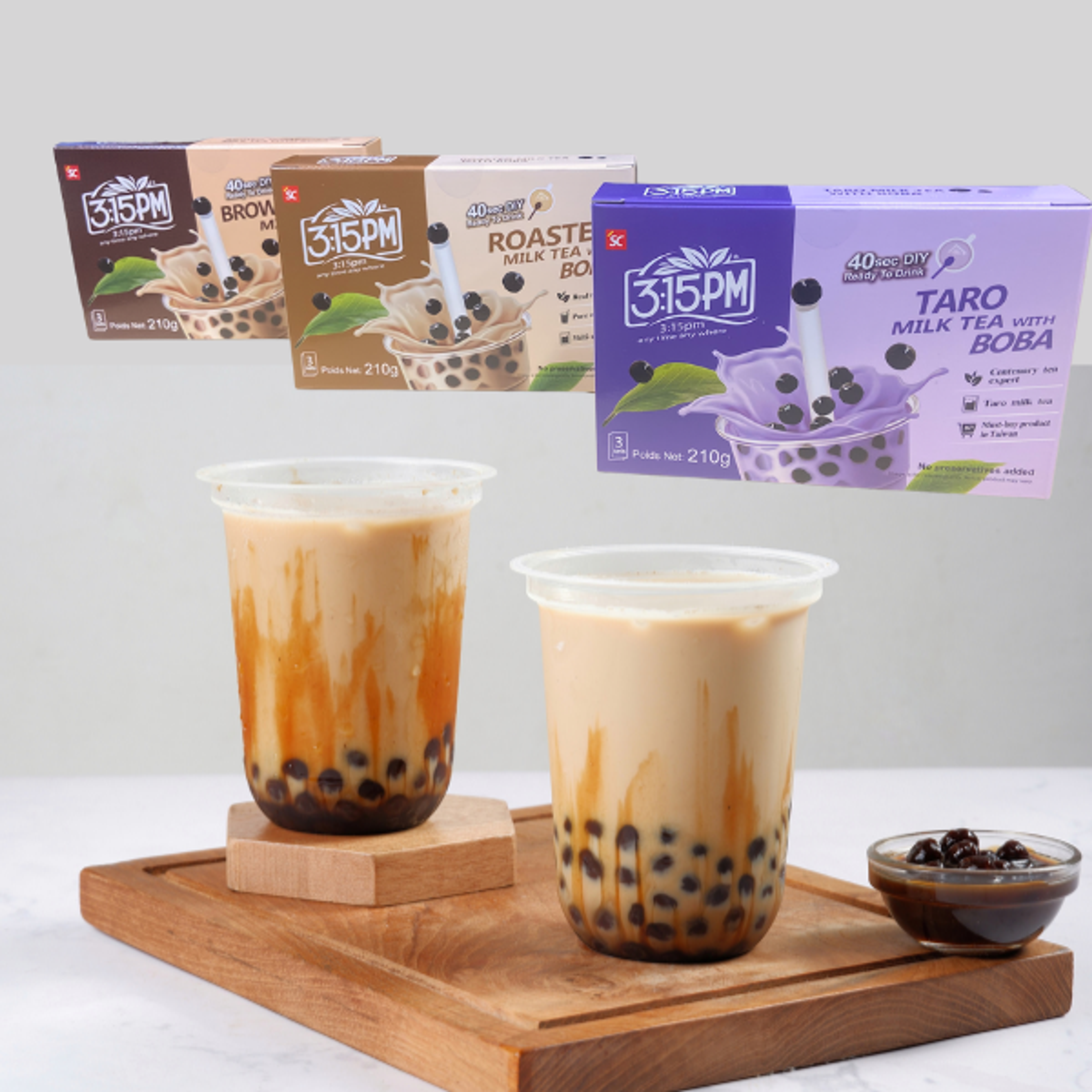 3:15PM Roasted Milk Tea with Boba 3er 210g – Cremiger Milchtee mit Tapioka