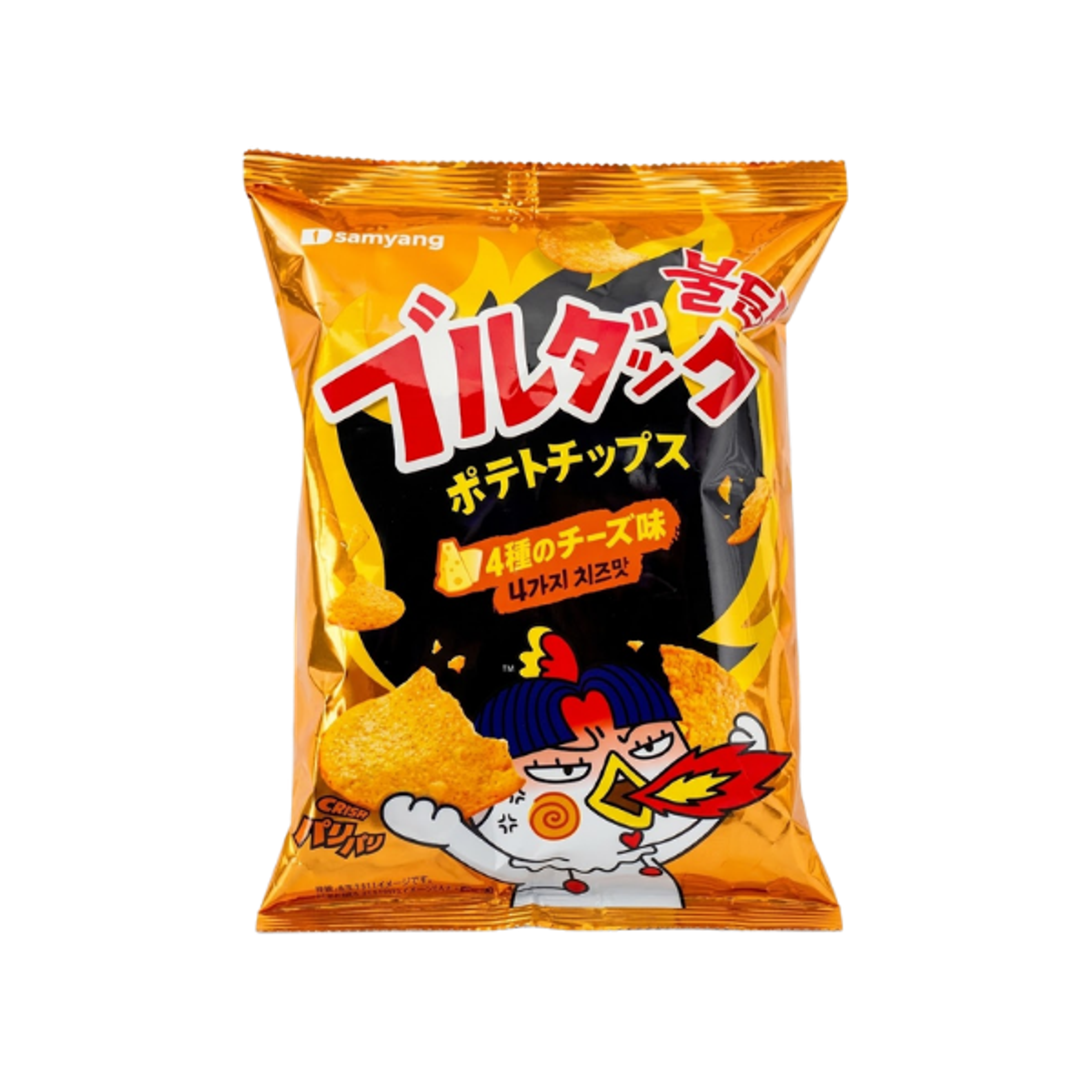 SAMYANG Buldak Chips Four Cheese Flavor 55g | Pikante Chips mit vierfacher Käsesorte