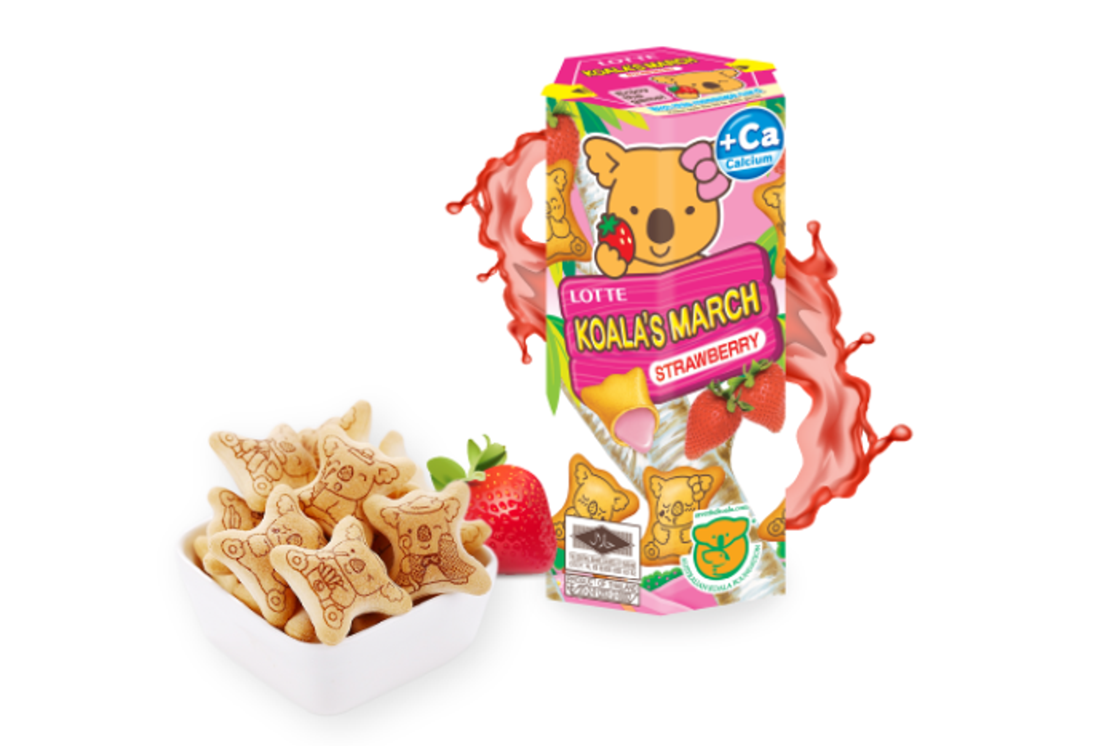 Lotte Koala's March Strawberry Cookies 37g - Delicious and Crunchy Cookies