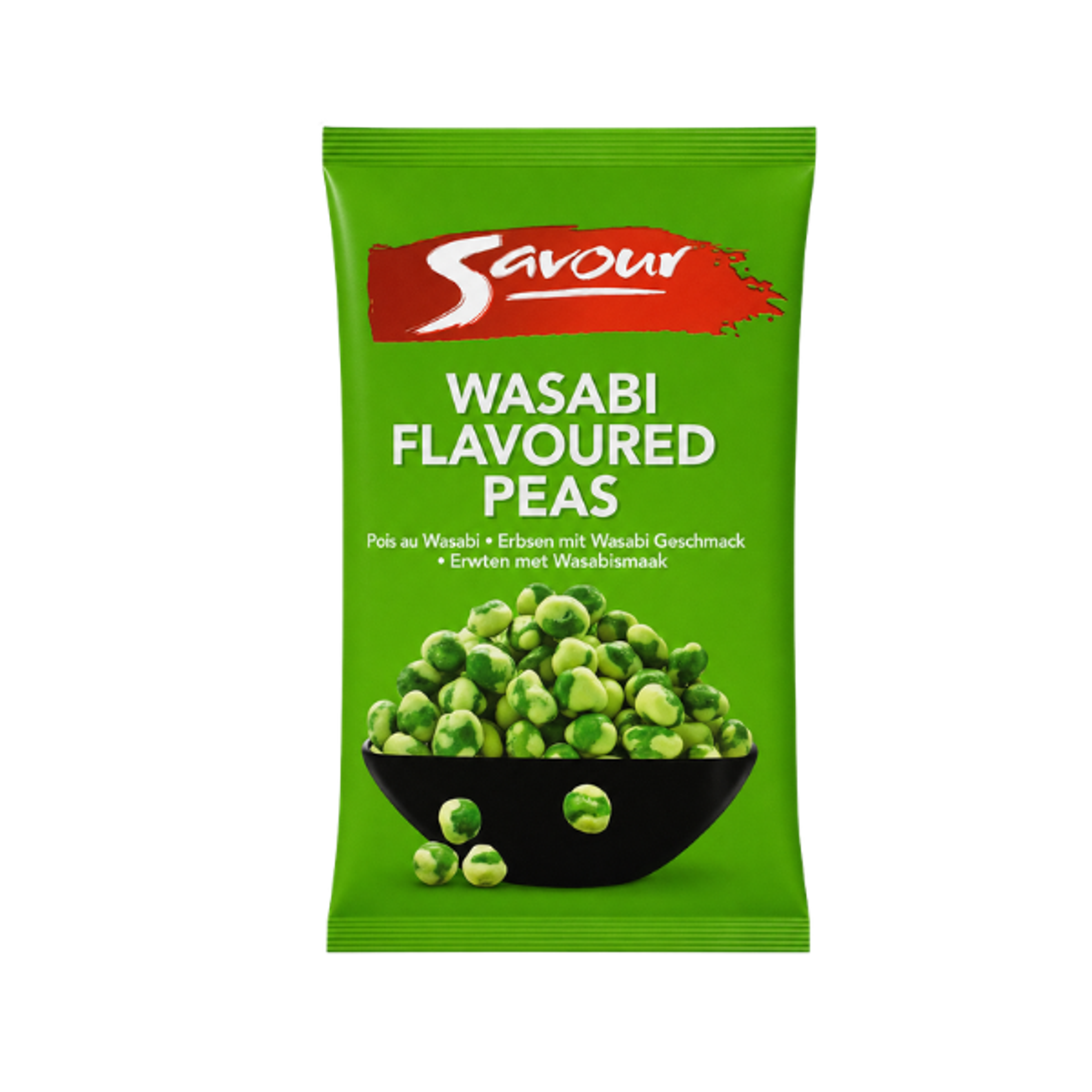 Savour Wasabi Flavoured Peas 100g - Crunchy Peas with Spicy Wasabi Flavor