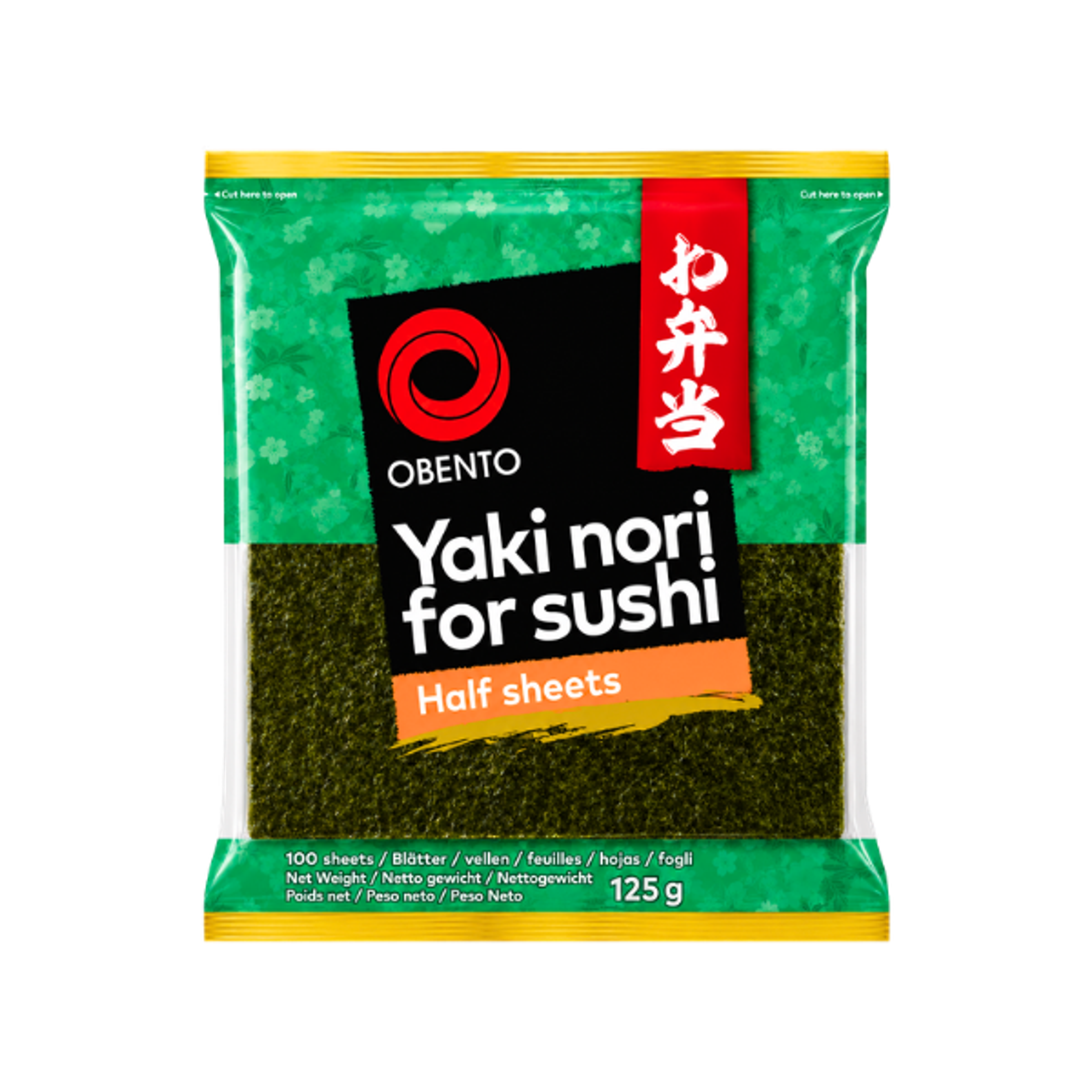 OBENTO Yaki Nori 100 Half Sheets 125g | Geröstete Nori für Sushi