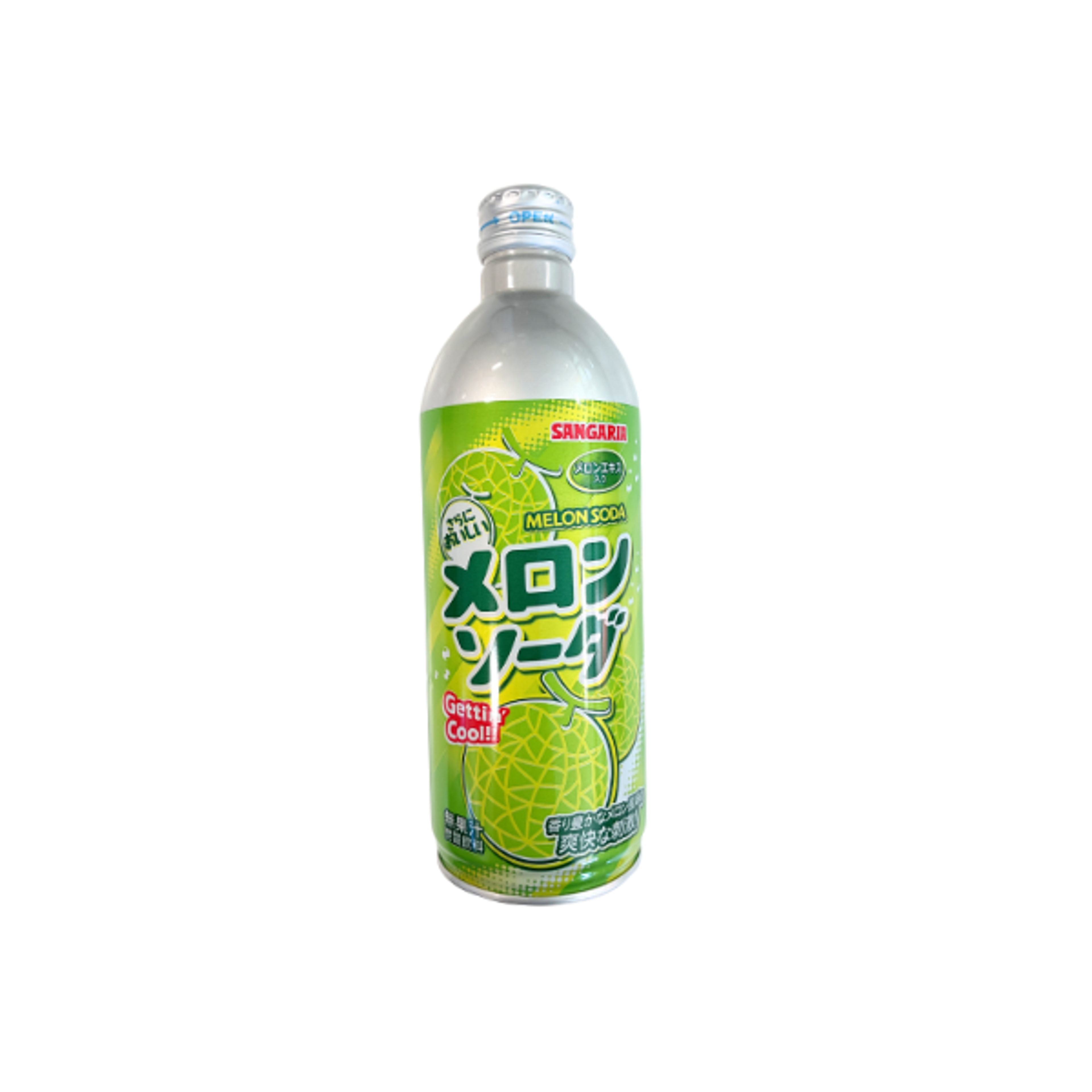 SANGARIA Bottle Ramune Melon Soda 500ml | Japanische Ramune-Melonenlimonade mit Kohlensäure