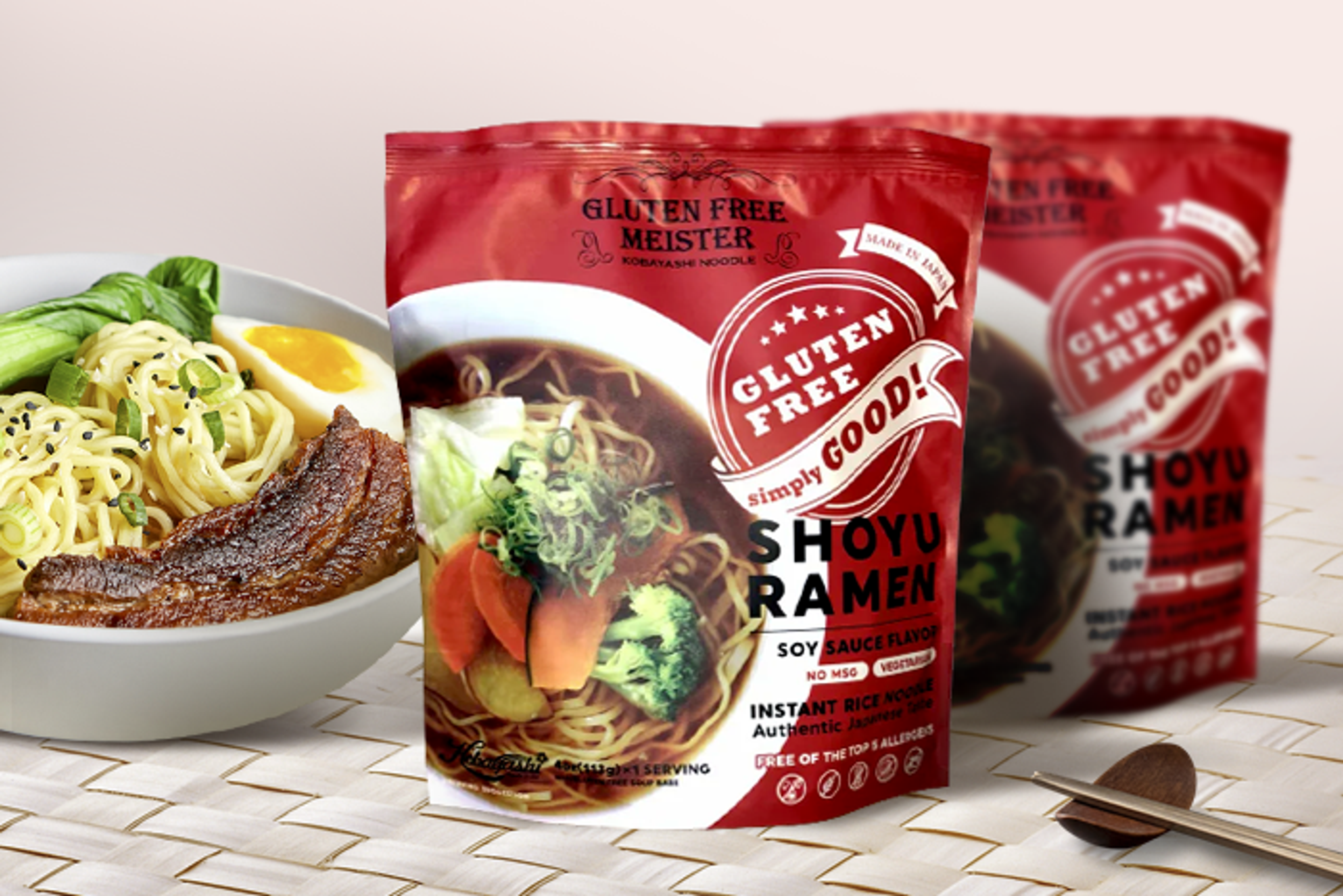 Meister Japanische Shoyu Ramen Glutenfrei 113g – Perfekt für Veganer und ohne Zusatzstoffe