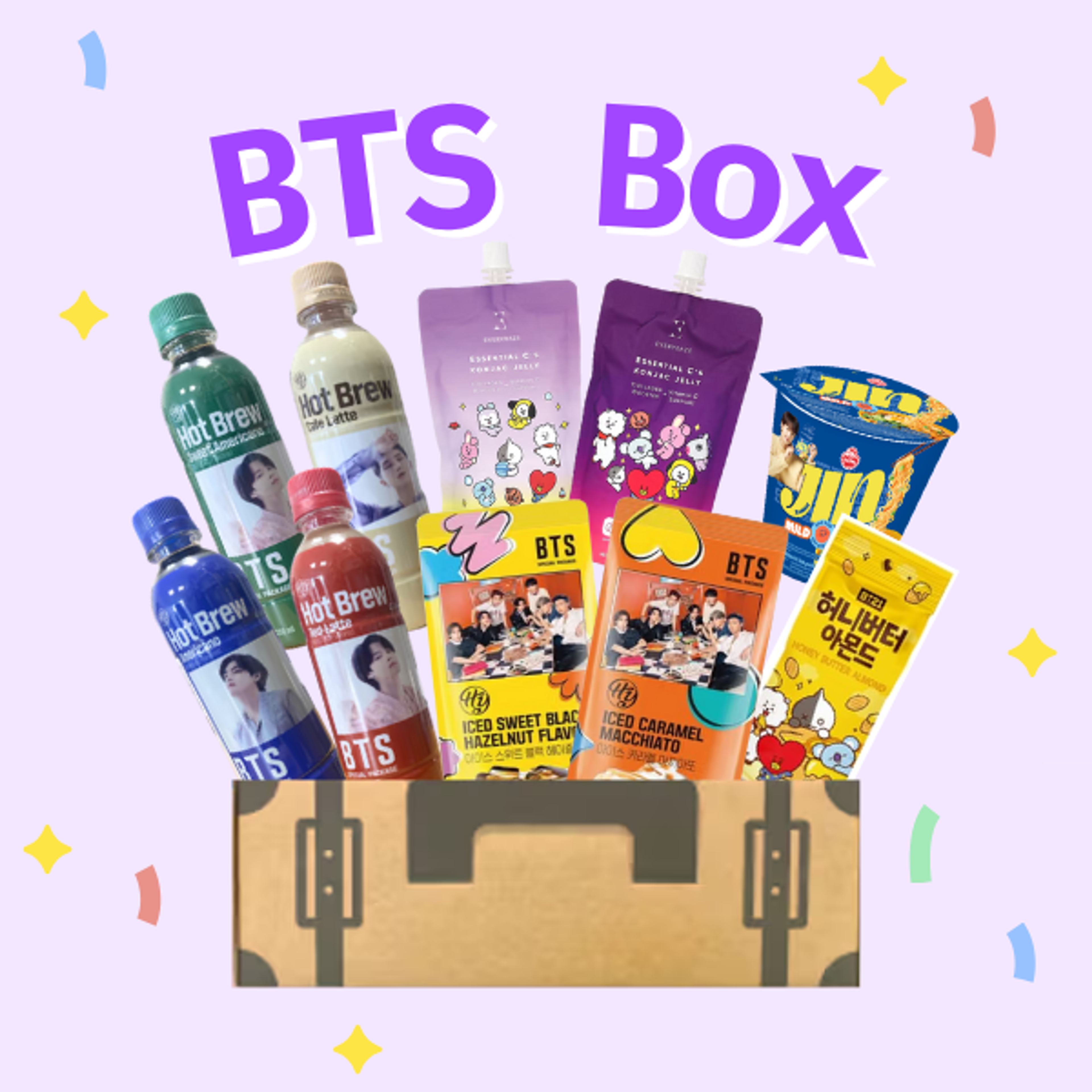 BTS Box | Limitierte Fan-Box mit Iced Coffee, BT21 Snacks & Jin Ramen