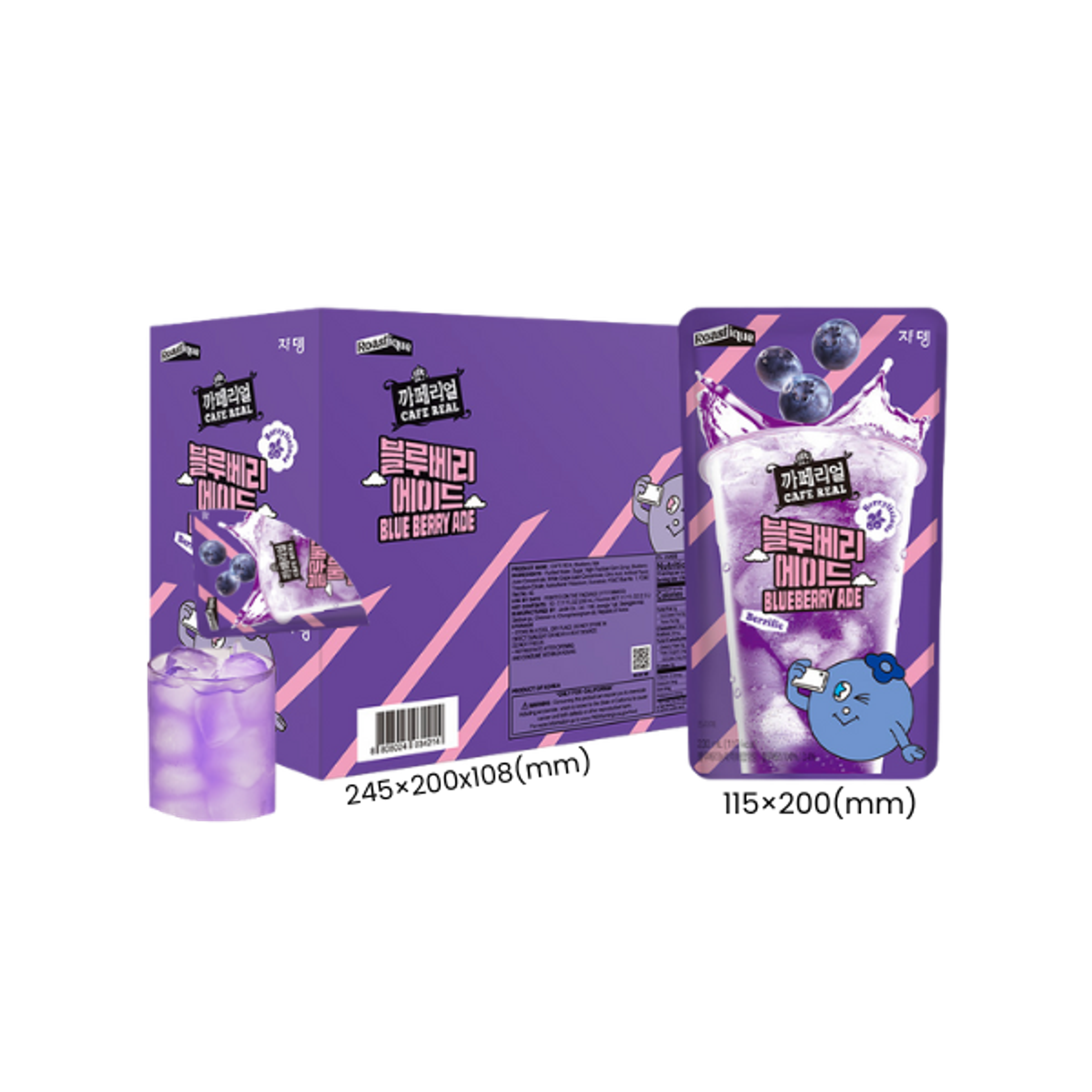 CAFEREAL Blaubeer Ade 230ml | Koreanischer Beeren-Drink