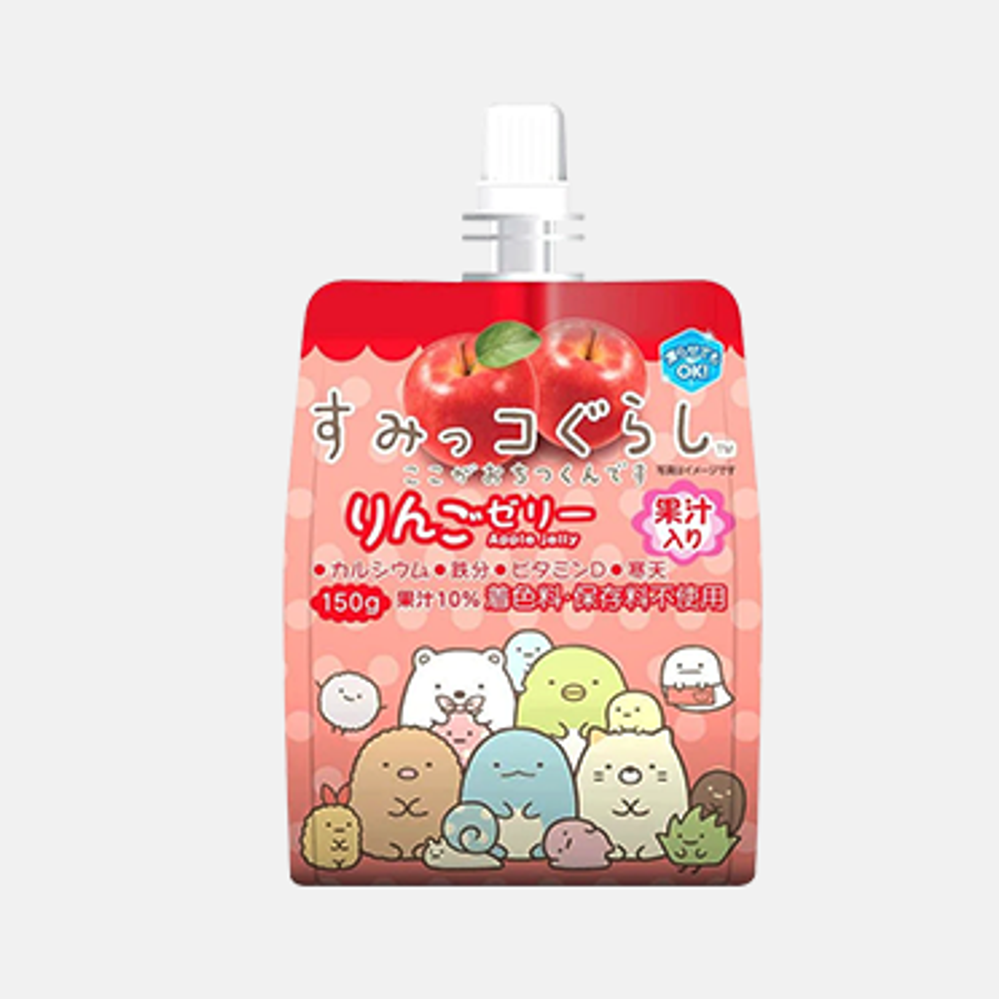 Verpackung von YOKOO SUMIKKO Jelly mit Sumikkogurashi-Motiven.