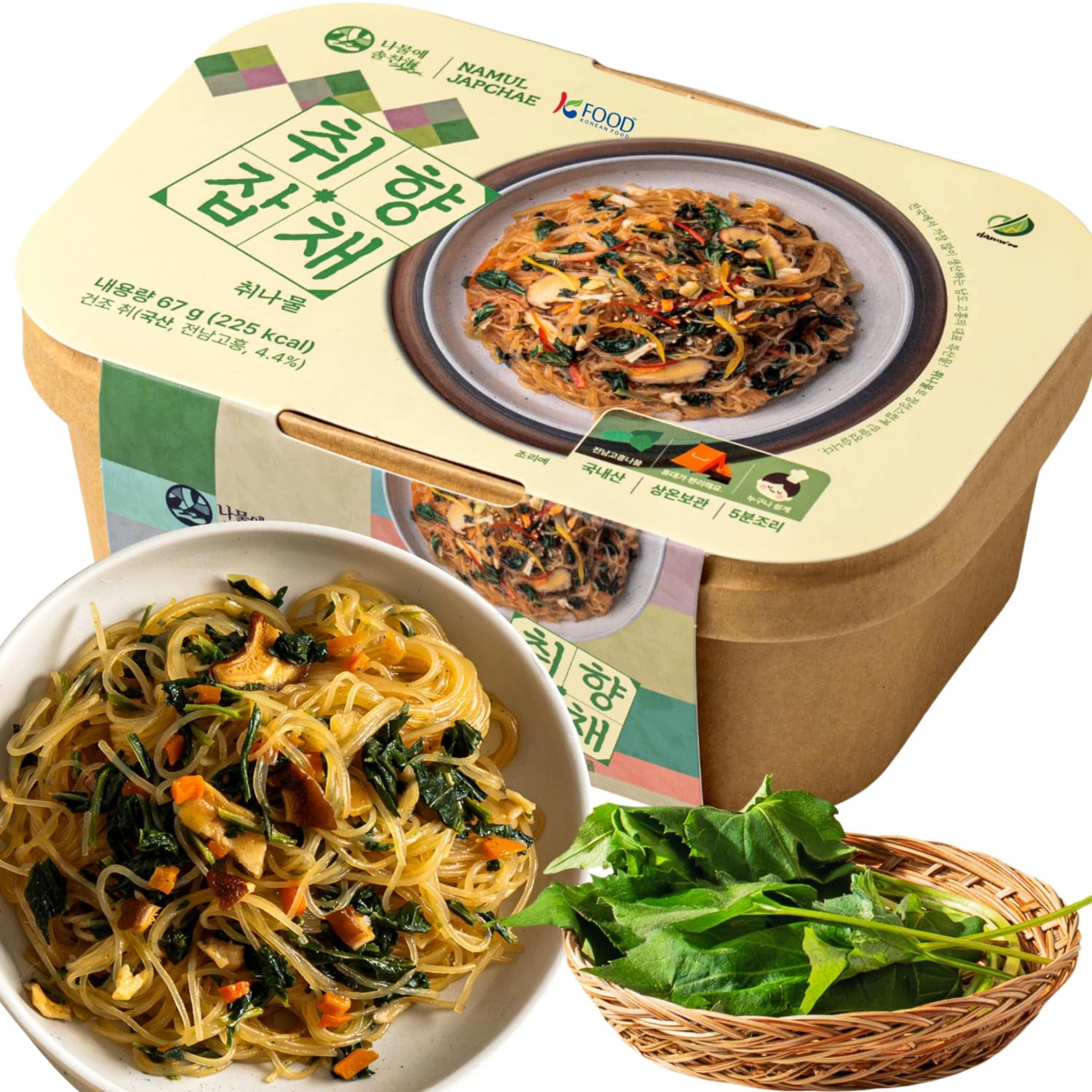 DAMWOO Namul Japchae Kit 67g – Koreanisches Glasnudel-Set