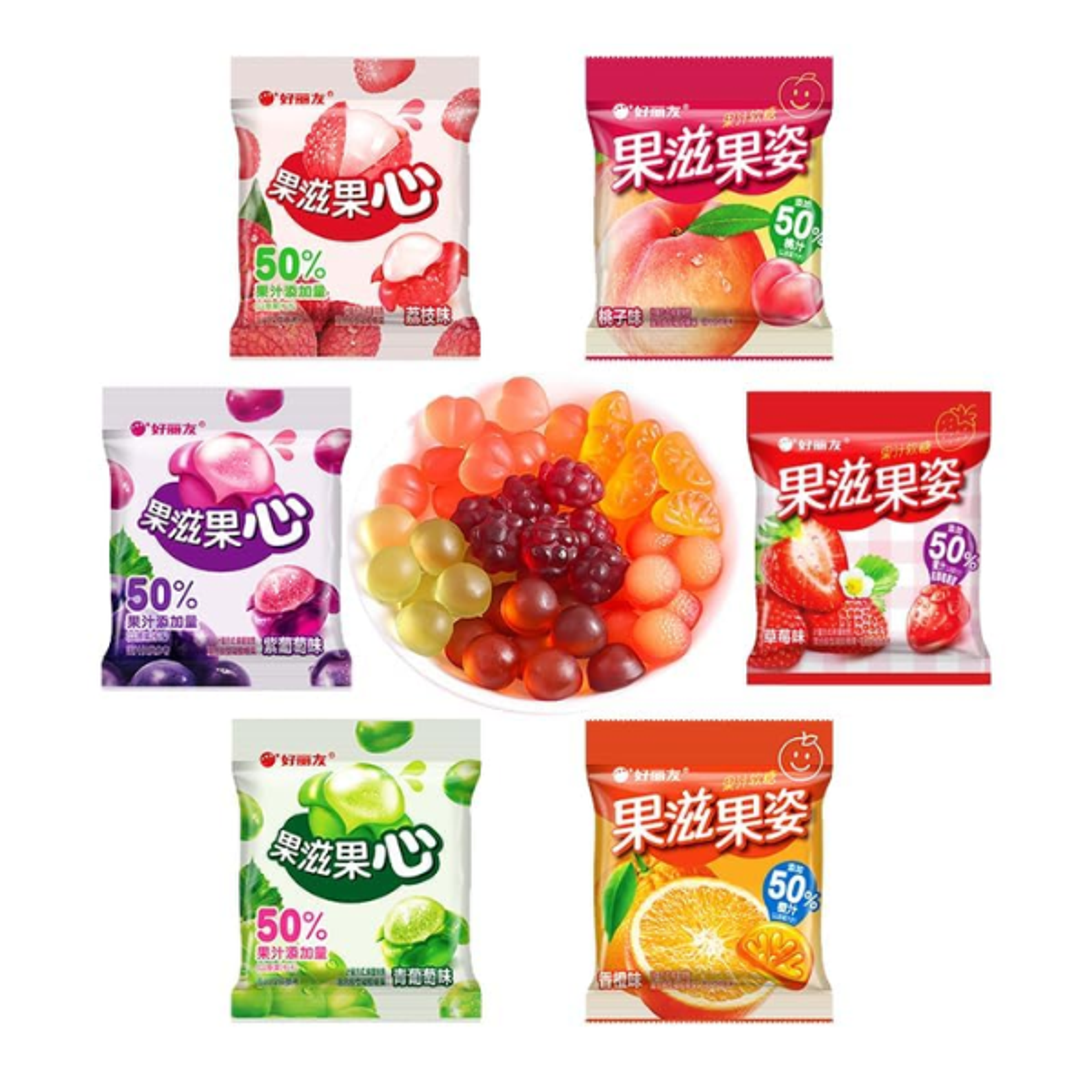 ORION Fruity Fruity Gummies Green Apple 60g | Fruity Green Apple Gummies – Sweet & Tangy Snack
