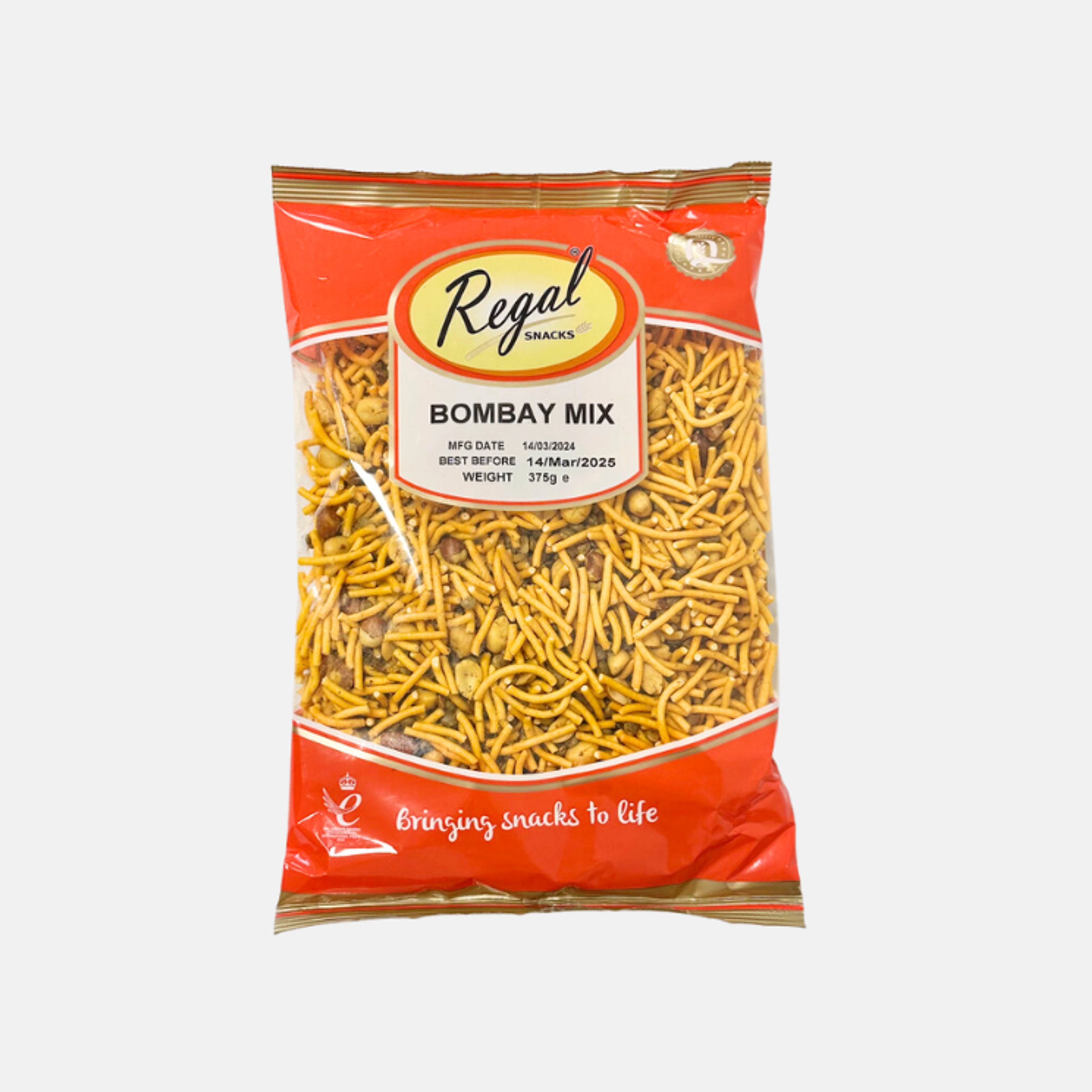 Regal Snacks Bombay Mix 375g - Klassischer indischer Snack für Vegetarier