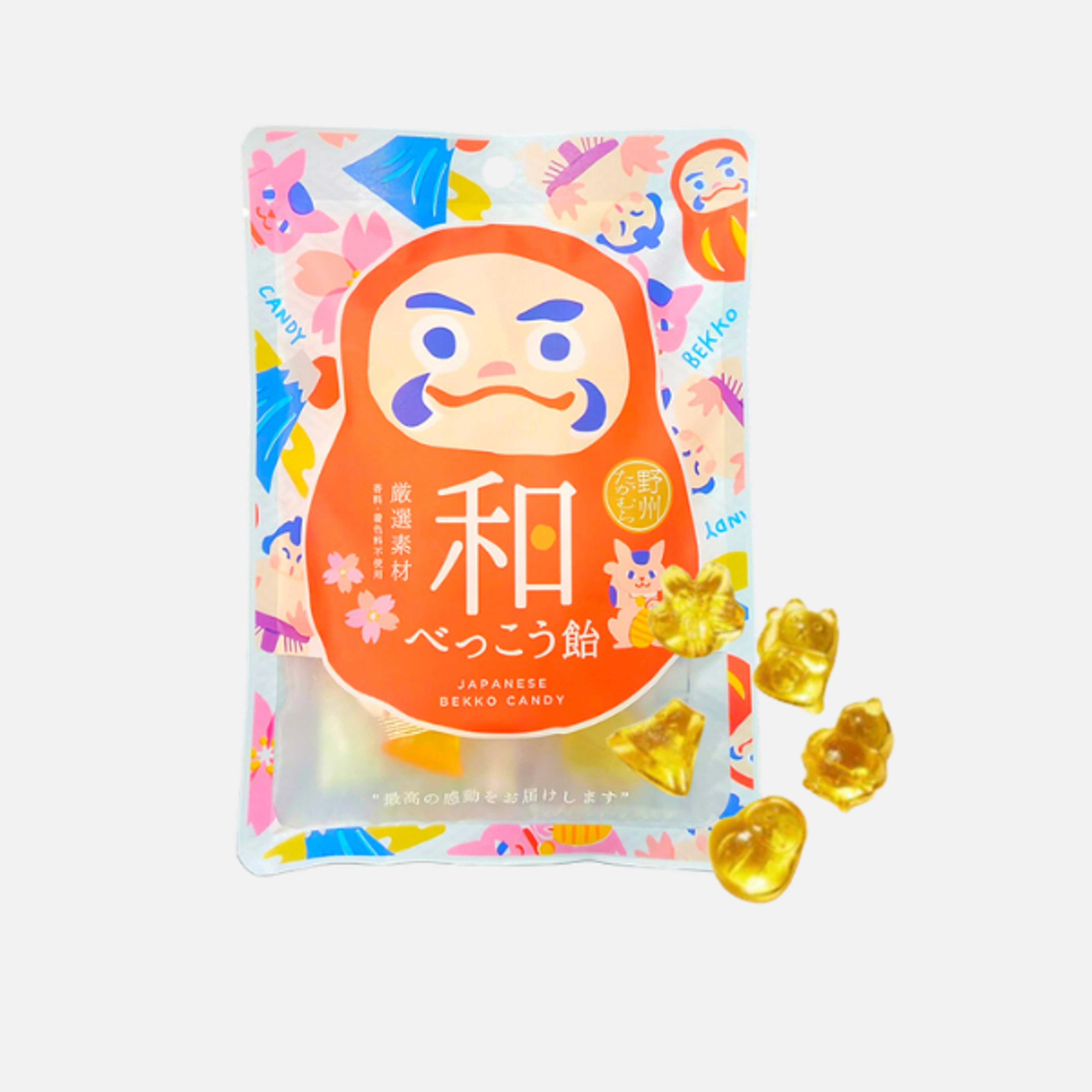 Yashu Bekko Japanese Golden Fortune Candy 50g – Handgemachte Bonbons mit japanischen Designs und goldener Optik