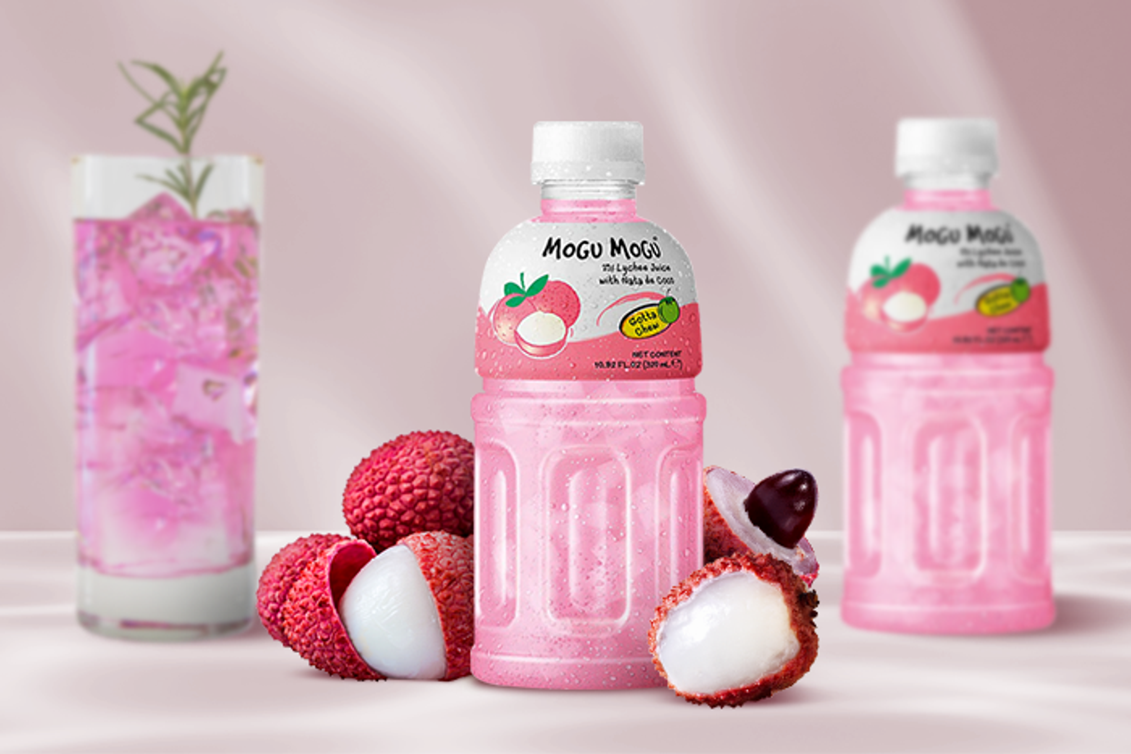 Mogu Mogu lychee drink with Nata de Coco 320ml - Exotic and refreshing